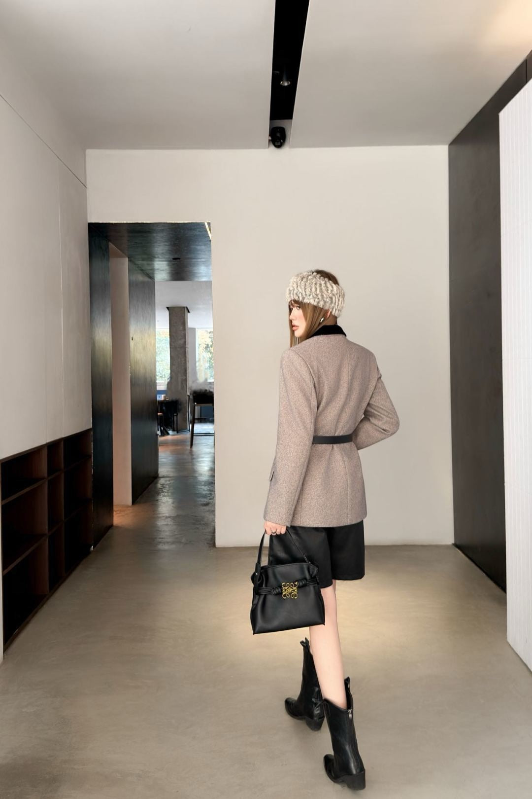 25FW autumn and winter latest style logo leather pocket decorated suit jacket