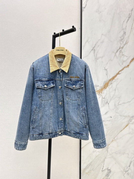 25FW autumn and winter latest denim lambswool jacket