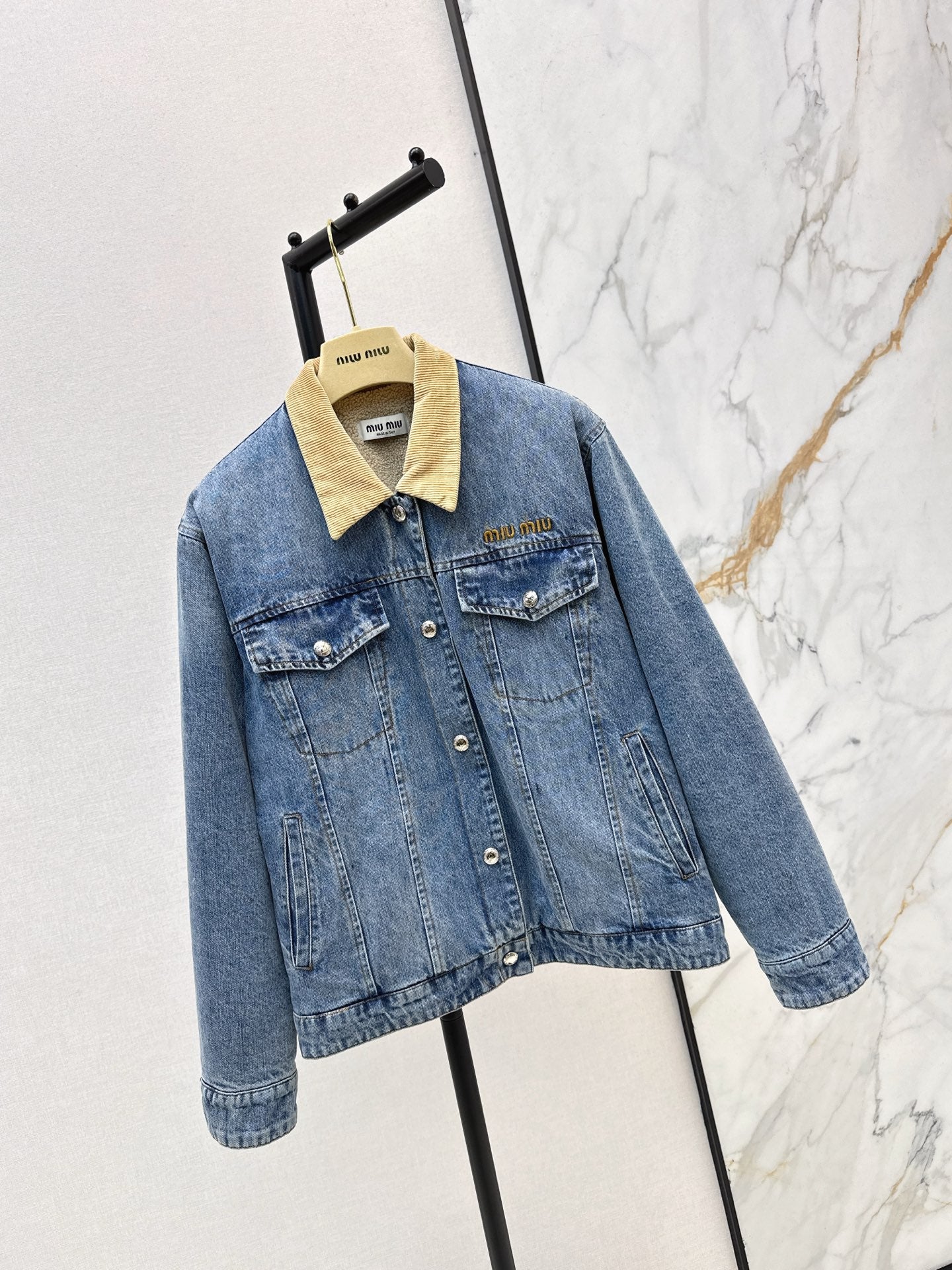 25FW autumn and winter latest denim lambswool jacket