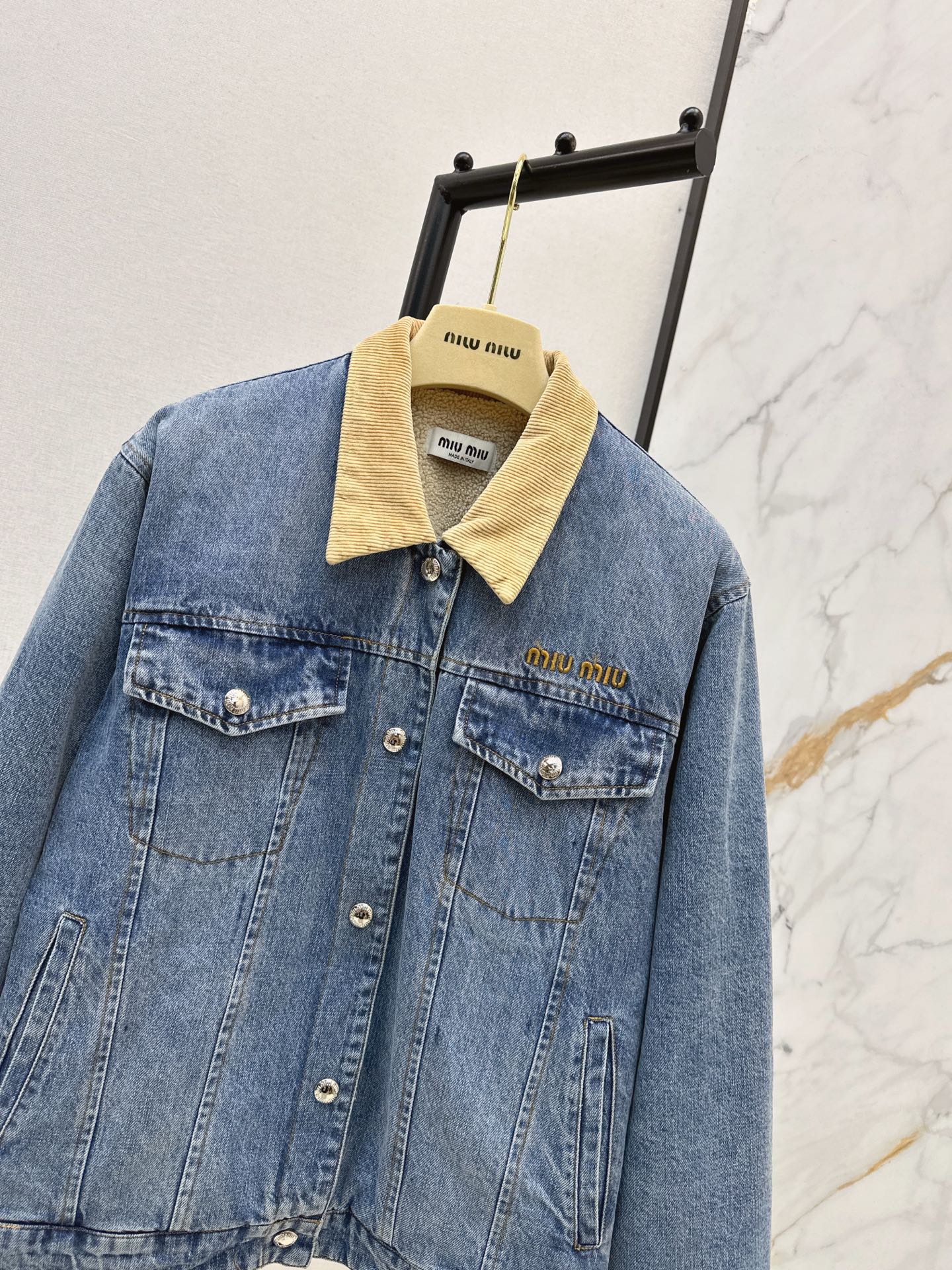 25FW autumn and winter latest denim lambswool jacket