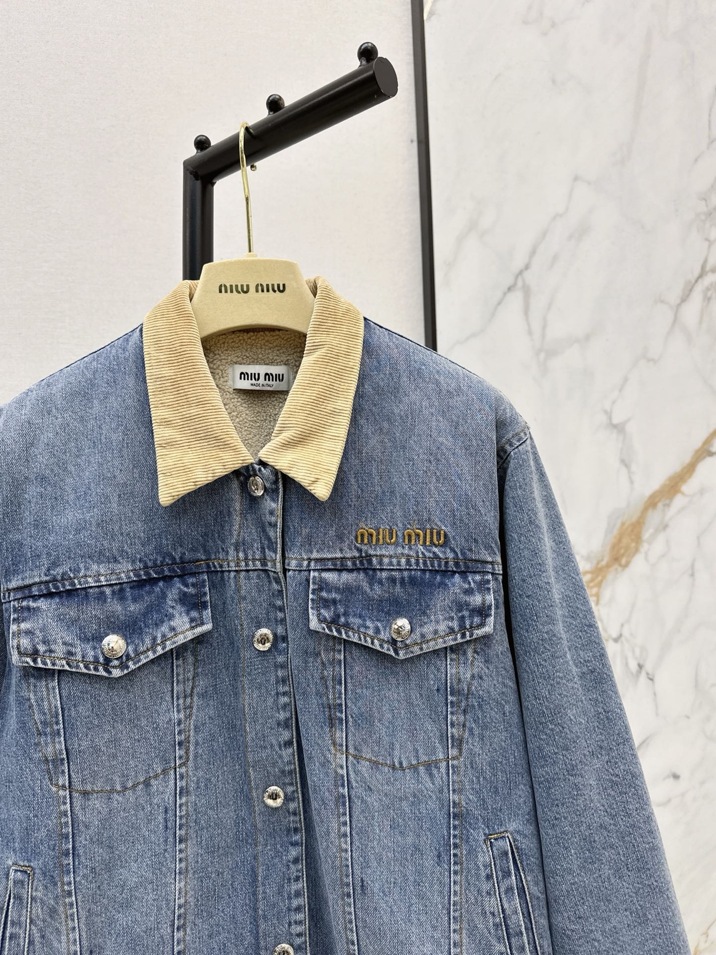 25FW autumn and winter latest denim lambswool jacket