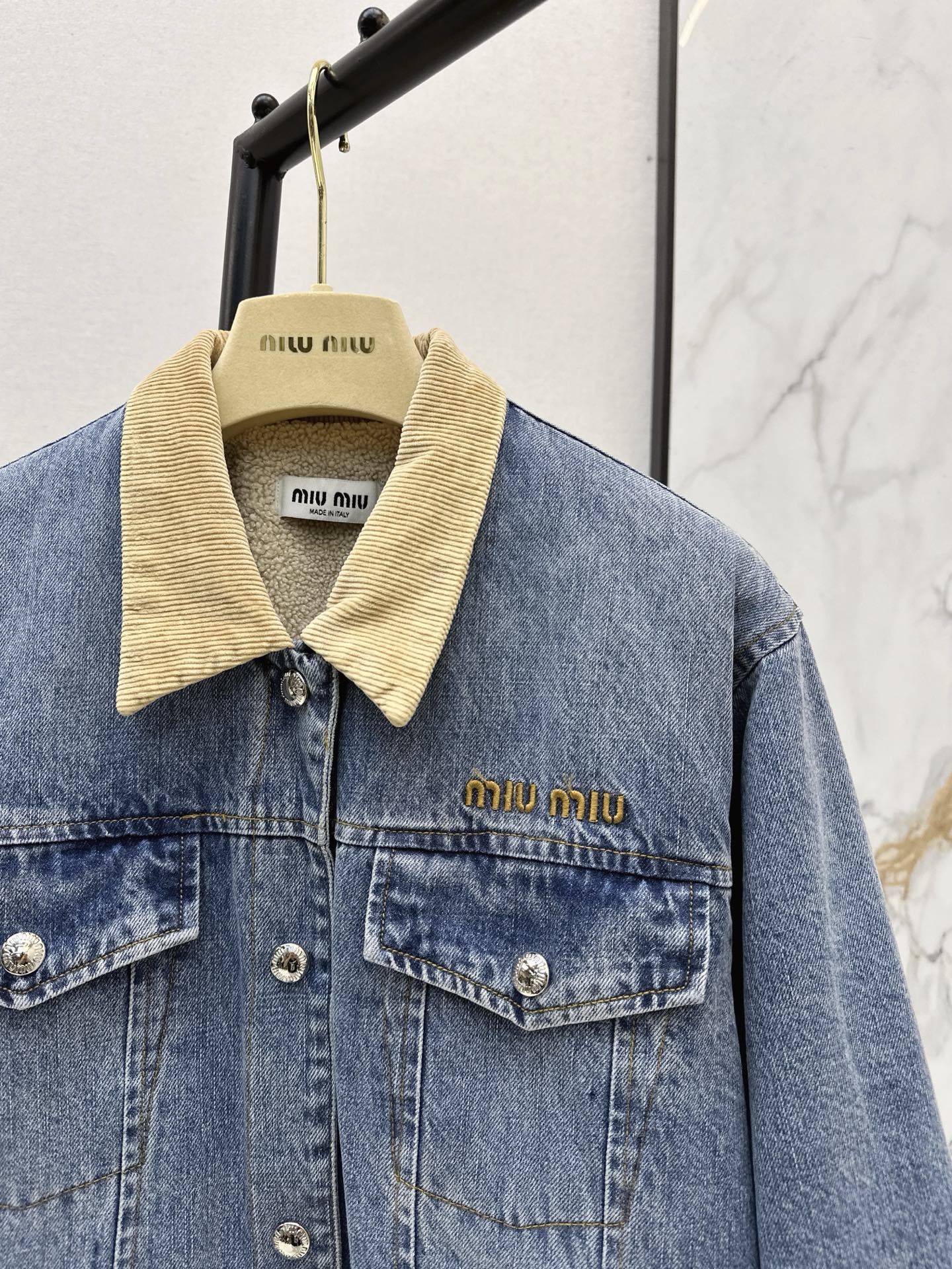 25FW autumn and winter latest denim lambswool jacket