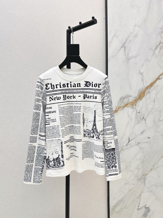 25FW autumn and winter latest letter printed German velvet bottoming shirt