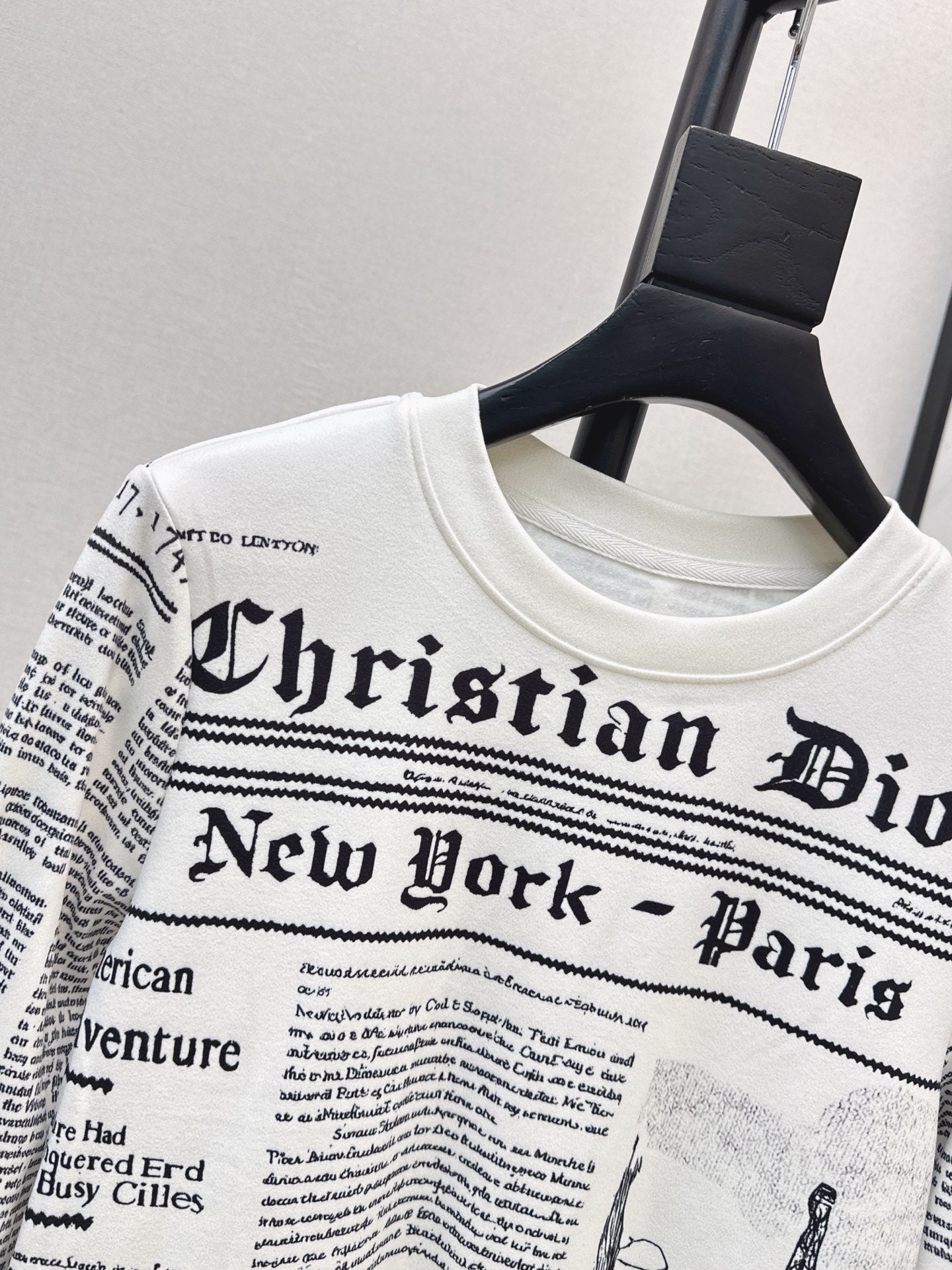 25FW autumn and winter latest letter printed German velvet bottoming shirt