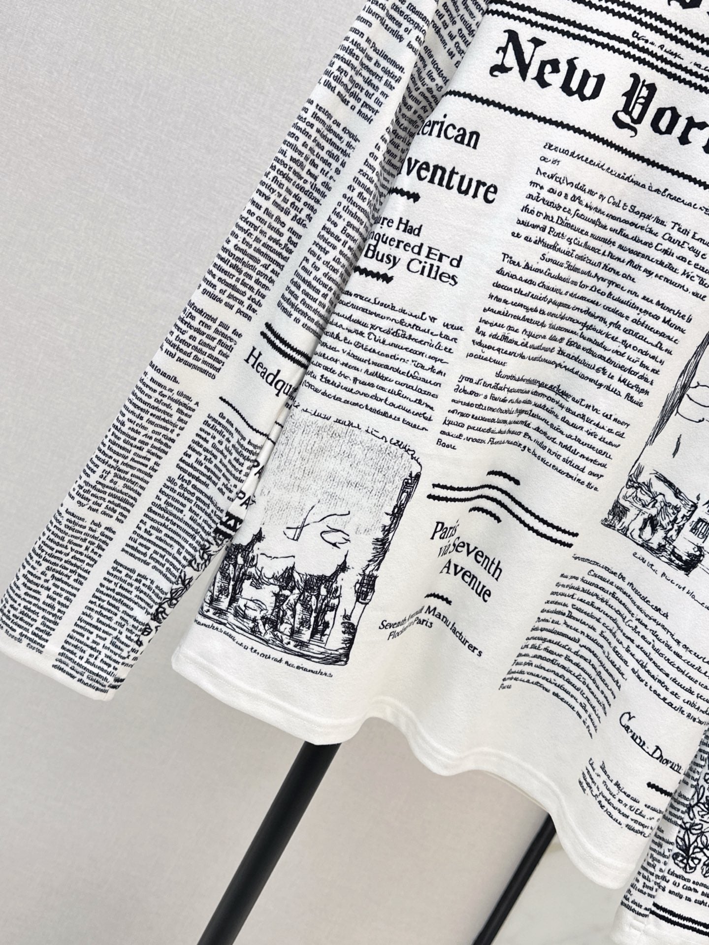 25FW autumn and winter latest letter printed German velvet bottoming shirt