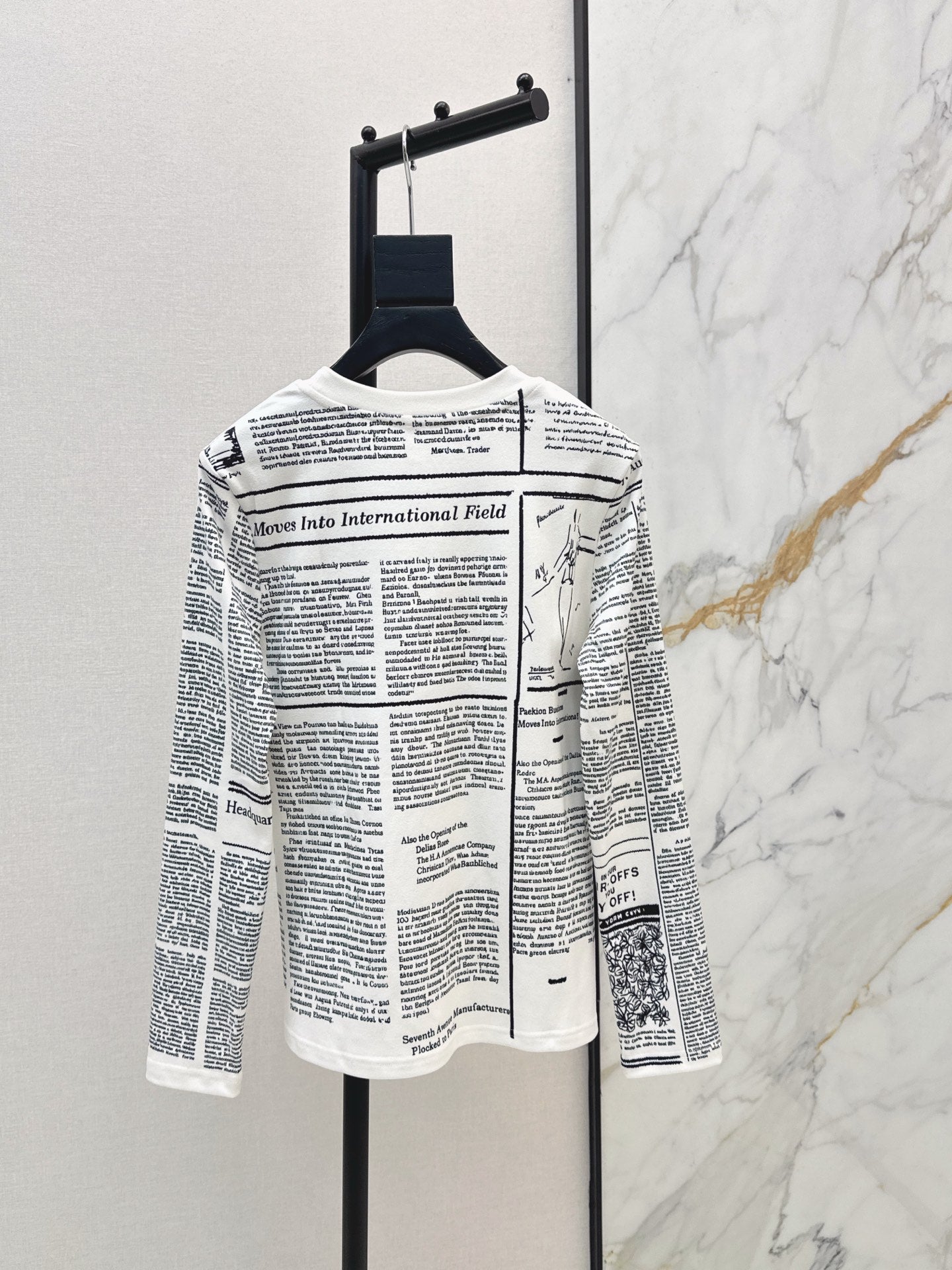 25FW autumn and winter latest letter printed German velvet bottoming shirt