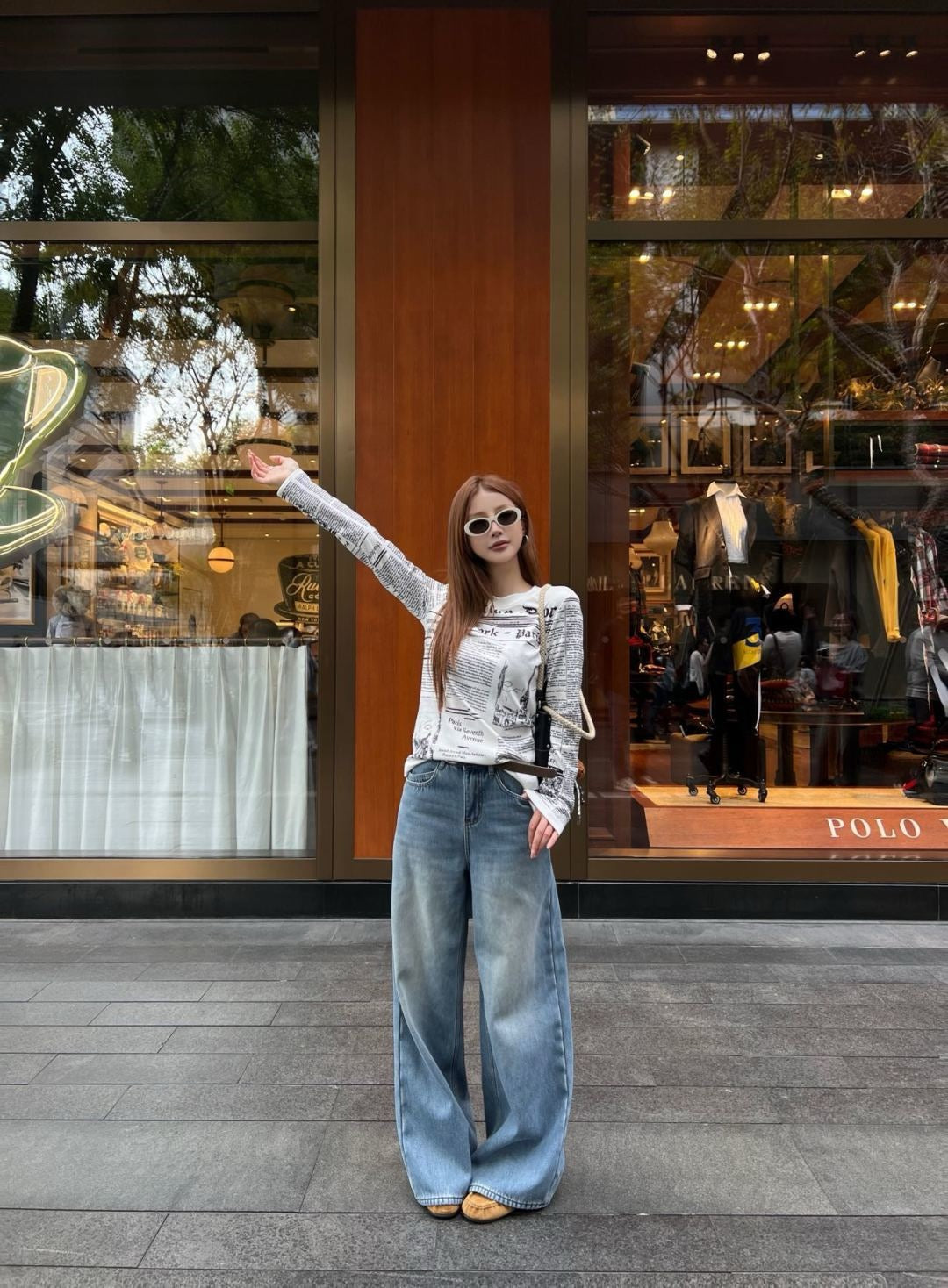 25FW autumn and winter latest letter printed German velvet bottoming shirt