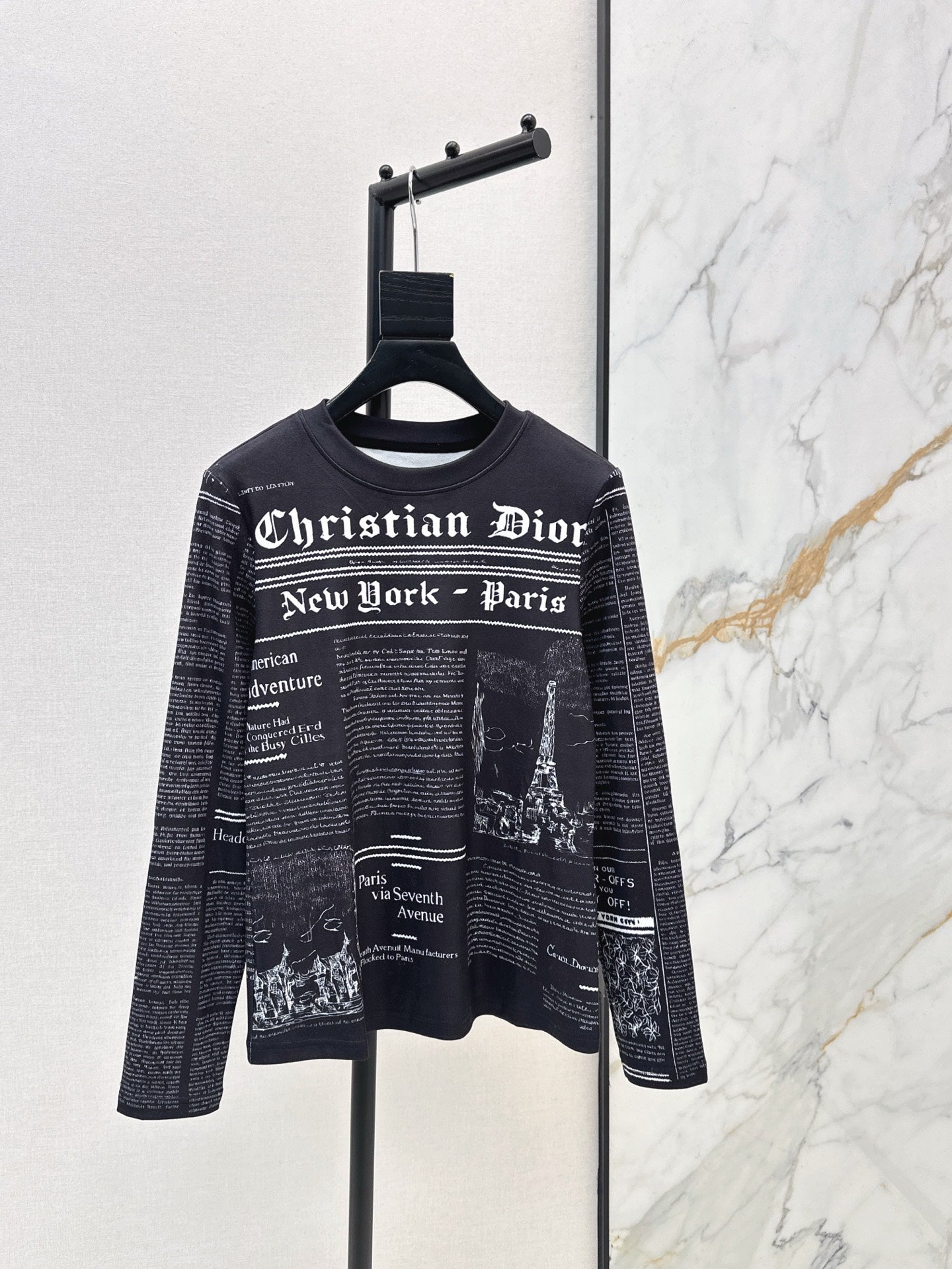 25FW autumn and winter latest letter printed German velvet bottoming shirt