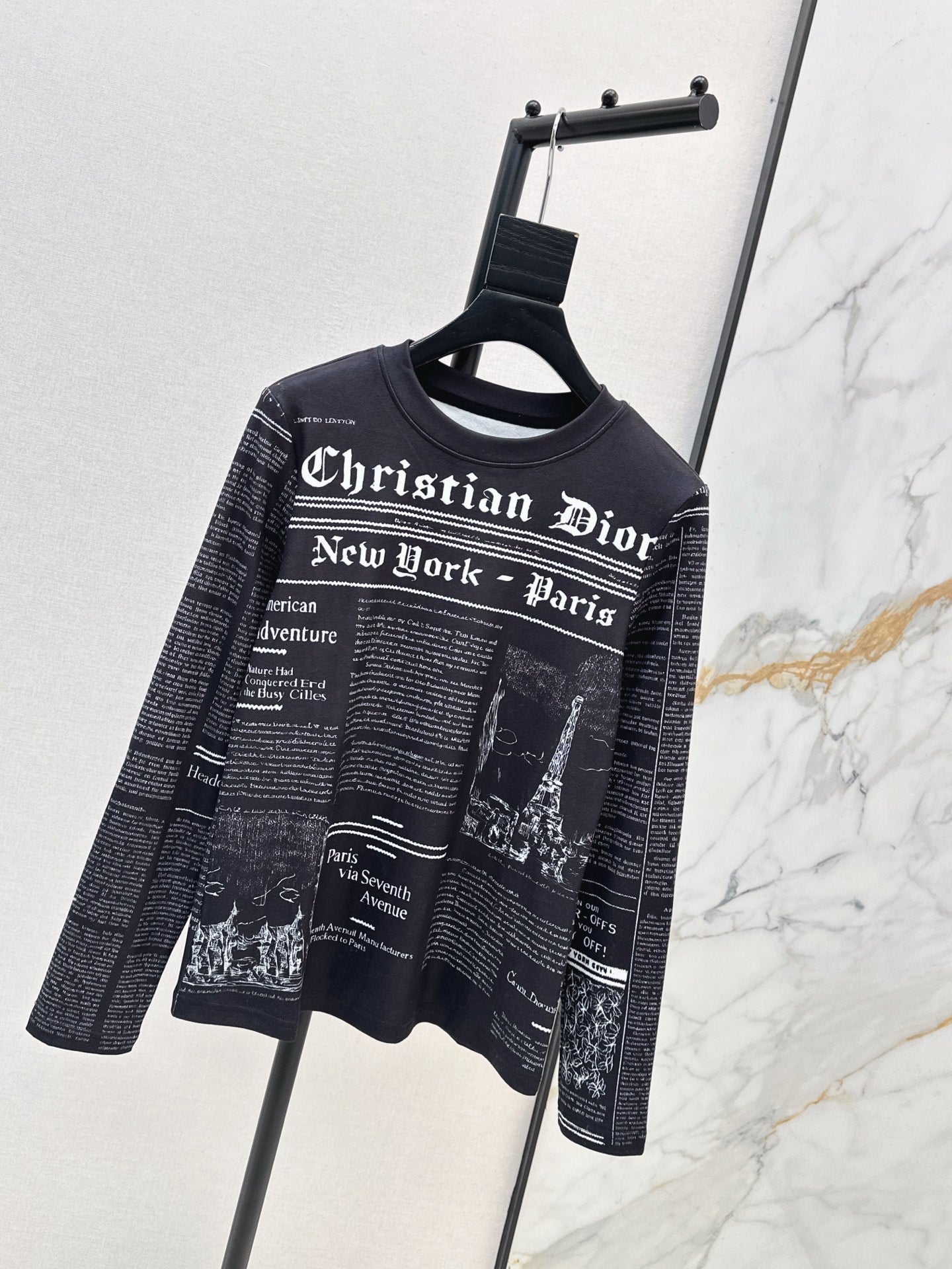 25FW autumn and winter latest letter printed German velvet bottoming shirt