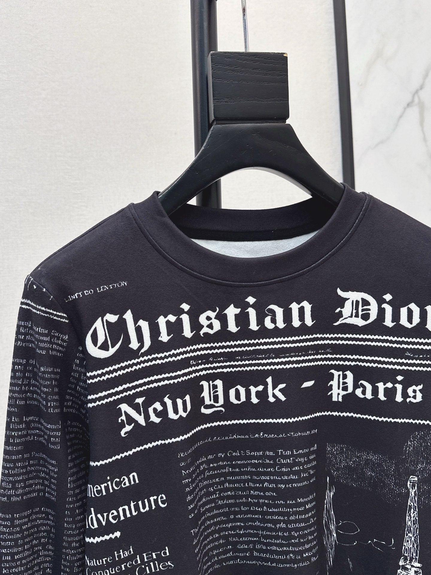 25FW autumn and winter latest letter printed German velvet bottoming shirt