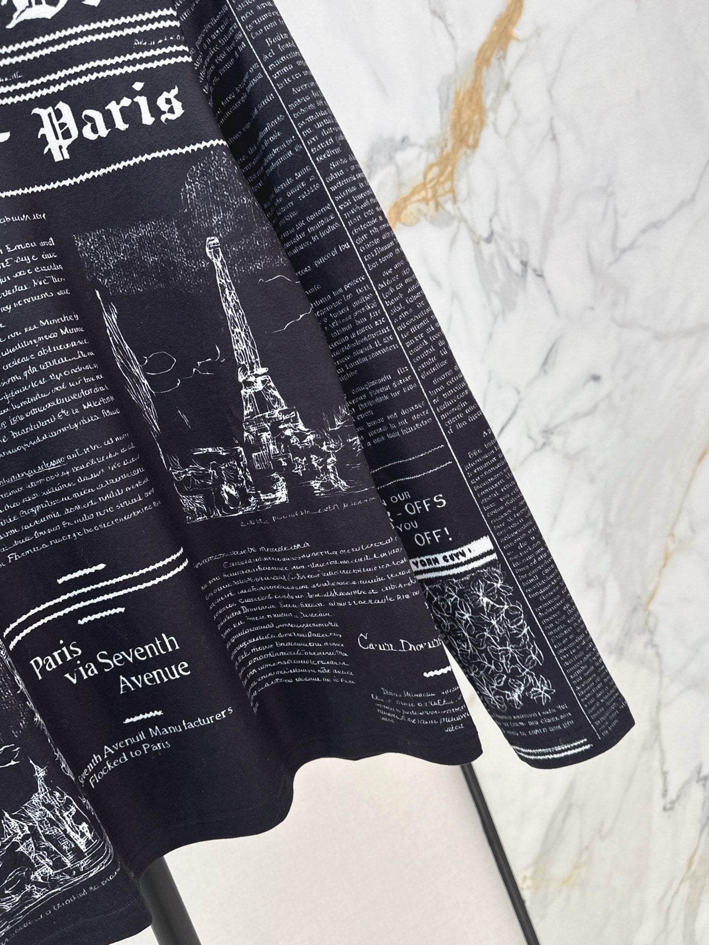 25FW autumn and winter latest letter printed German velvet bottoming shirt