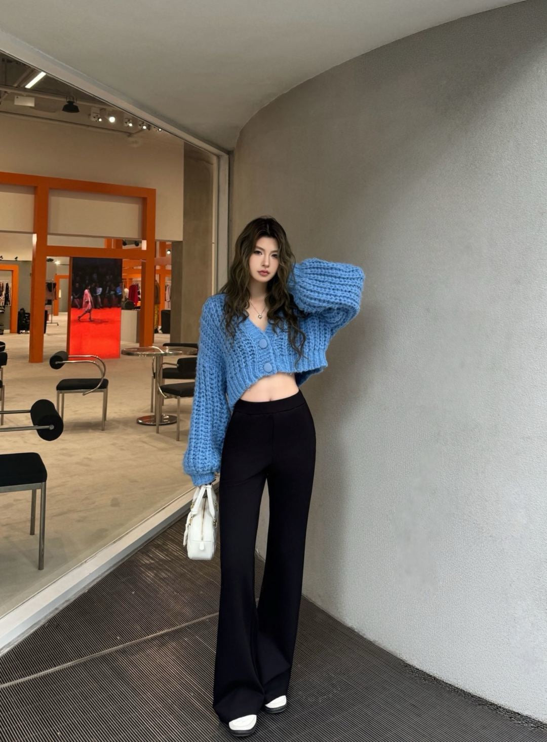 25FW autumn and winter latest style retro elastic trousers