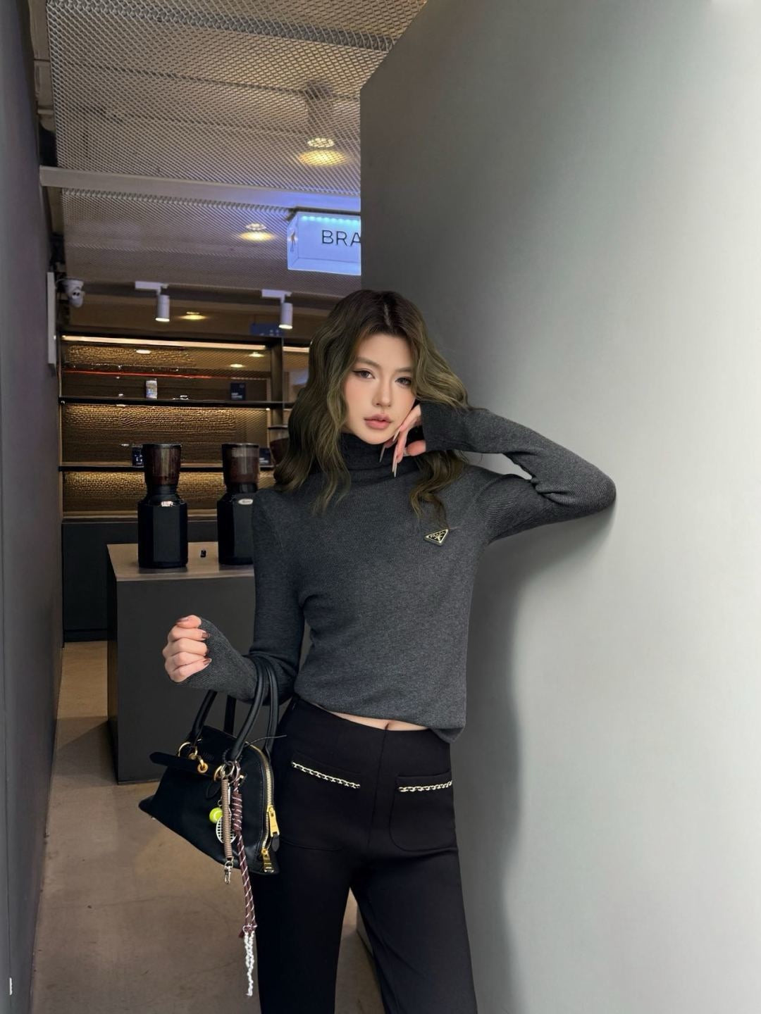 25FW autumn and winter latest high elastic wool bottoming shirt