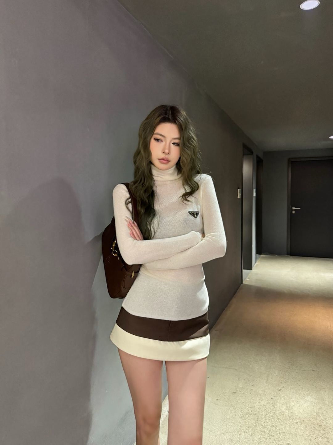 25FW autumn and winter latest high elastic wool bottoming shirt