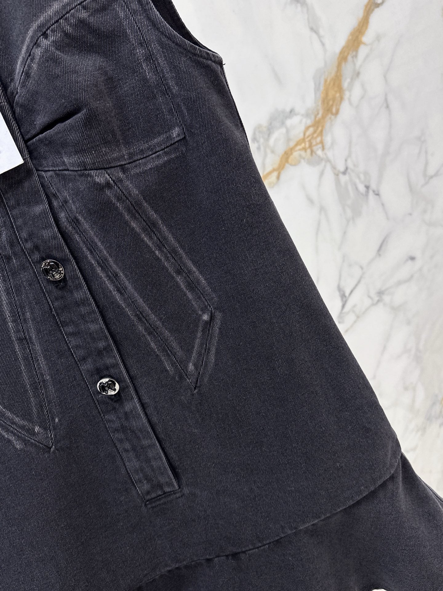 26SS latest super hot bow series denim vest dress