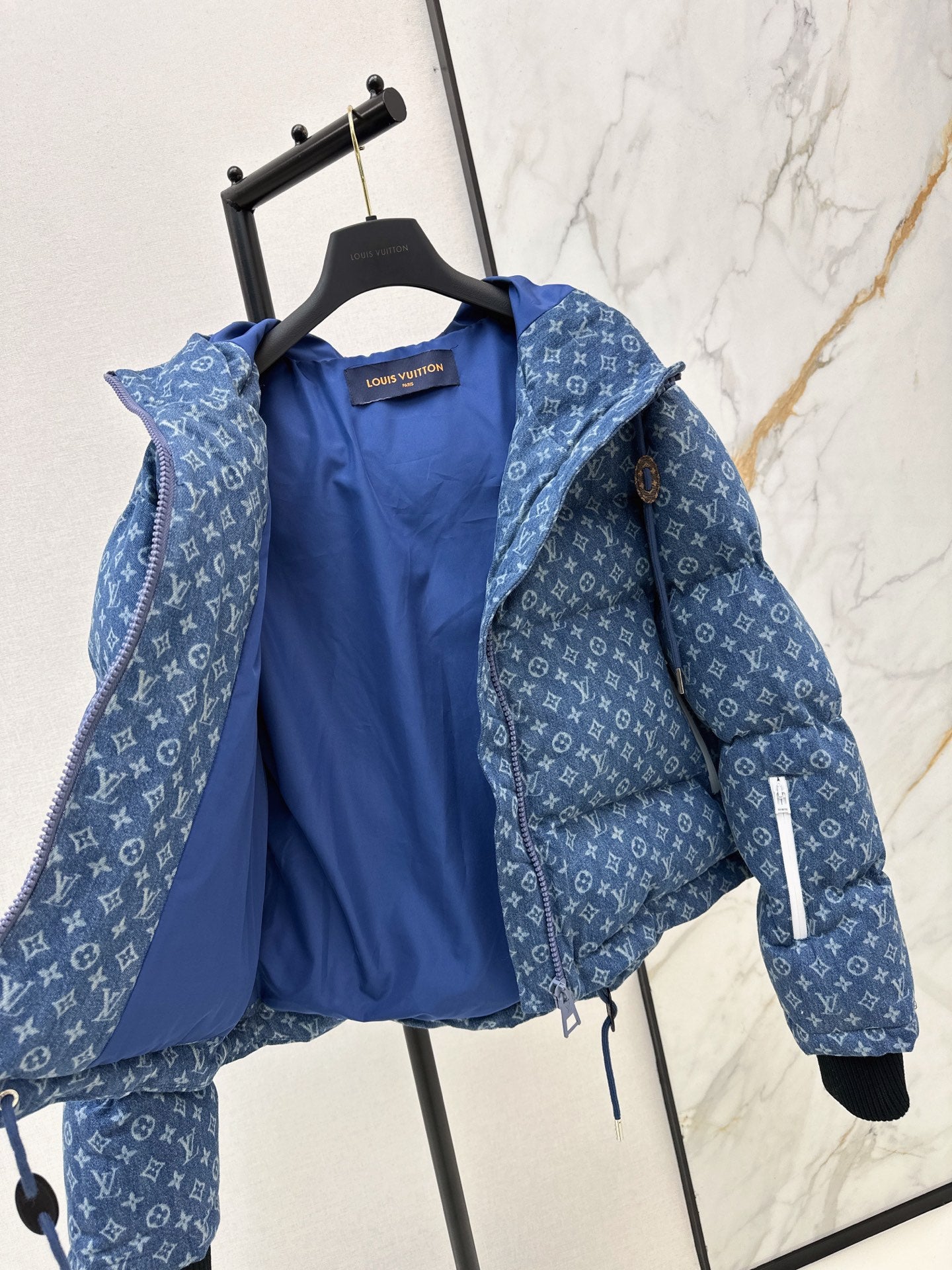 25FW latest ski series denim presbyopic hooded down jacket