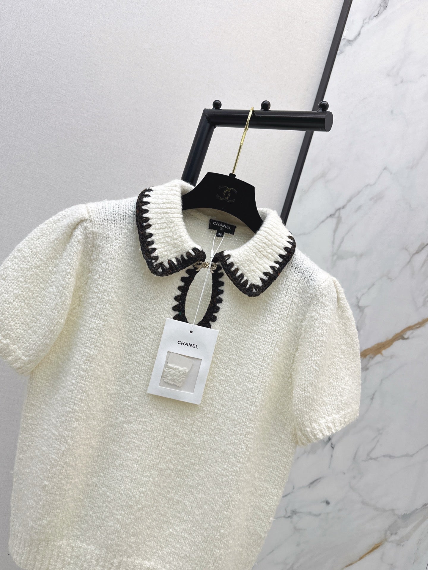 26SS early spring latest ski series bow cashmere short-sleeved sweater