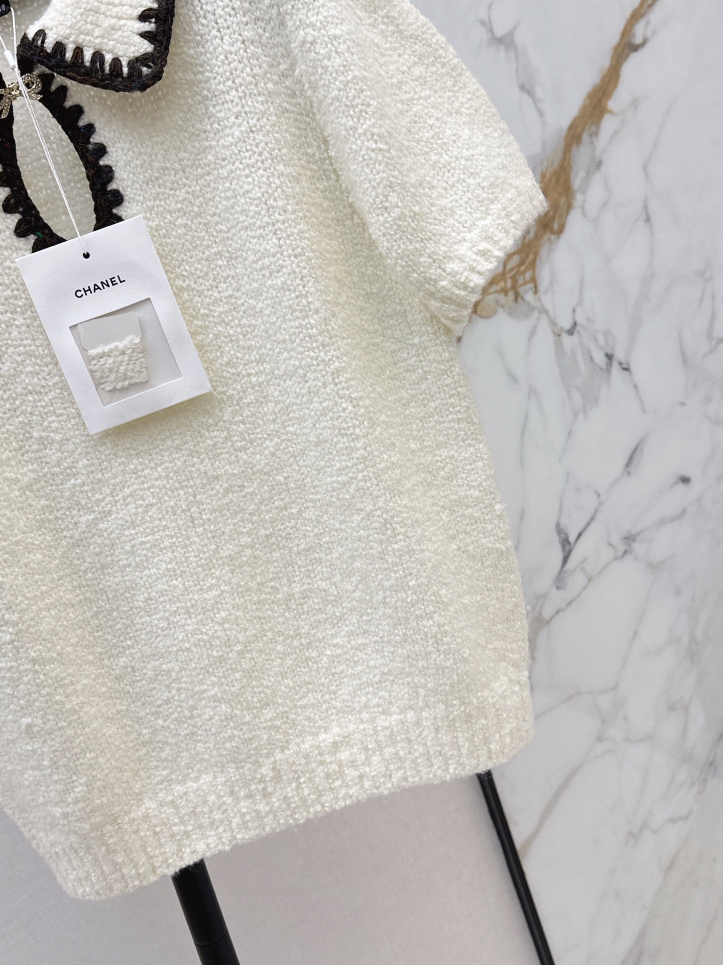 26SS early spring latest ski series bow cashmere short-sleeved sweater