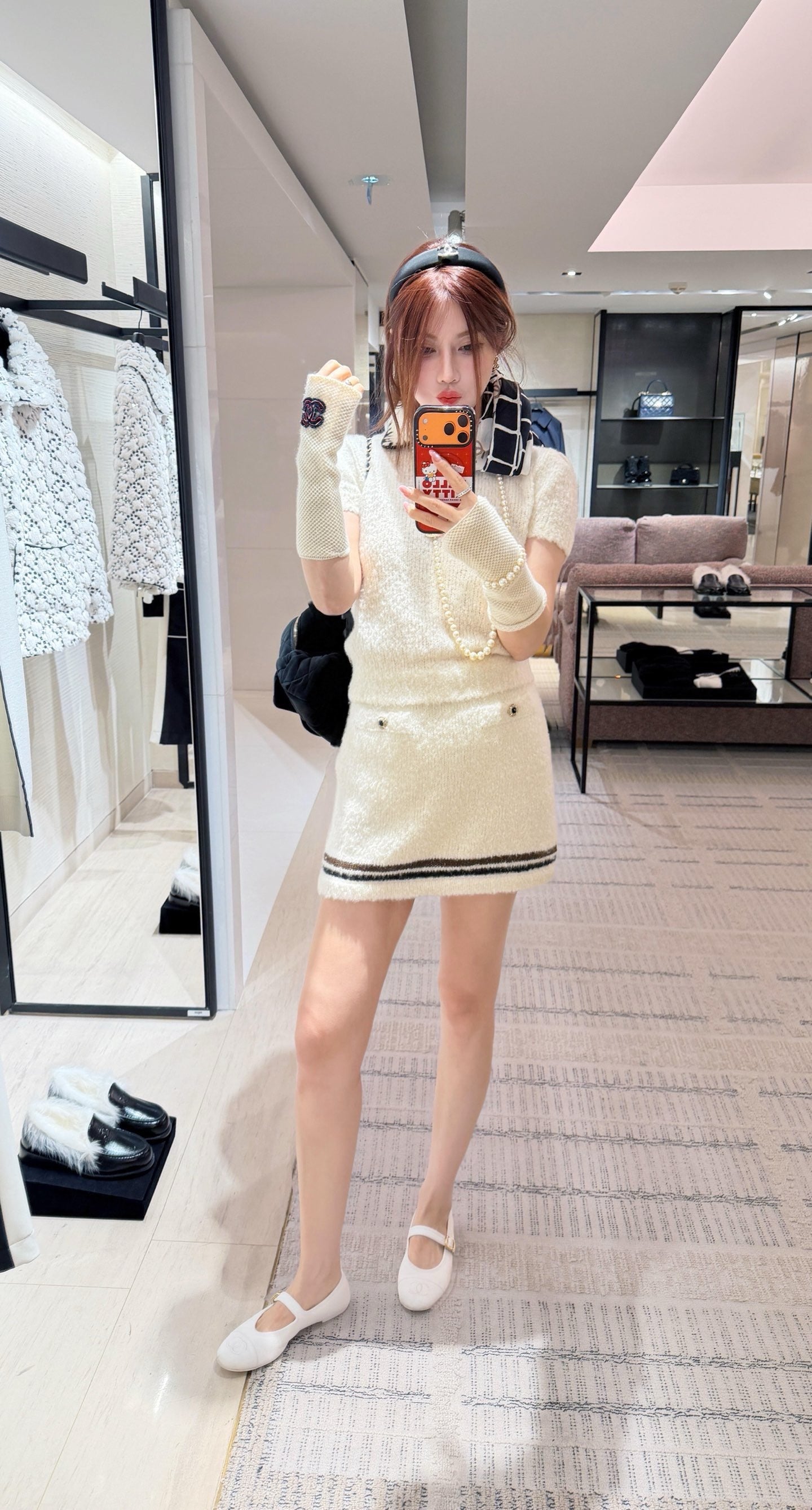 26SS early spring latest ski series bow plush skirt