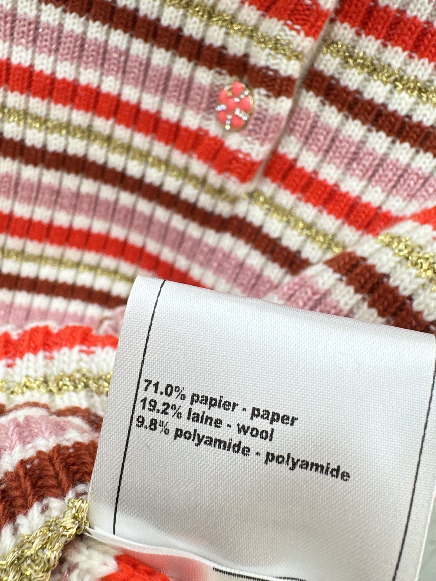 26SS early spring latest coco girls striped knitted short-sleeved sweater