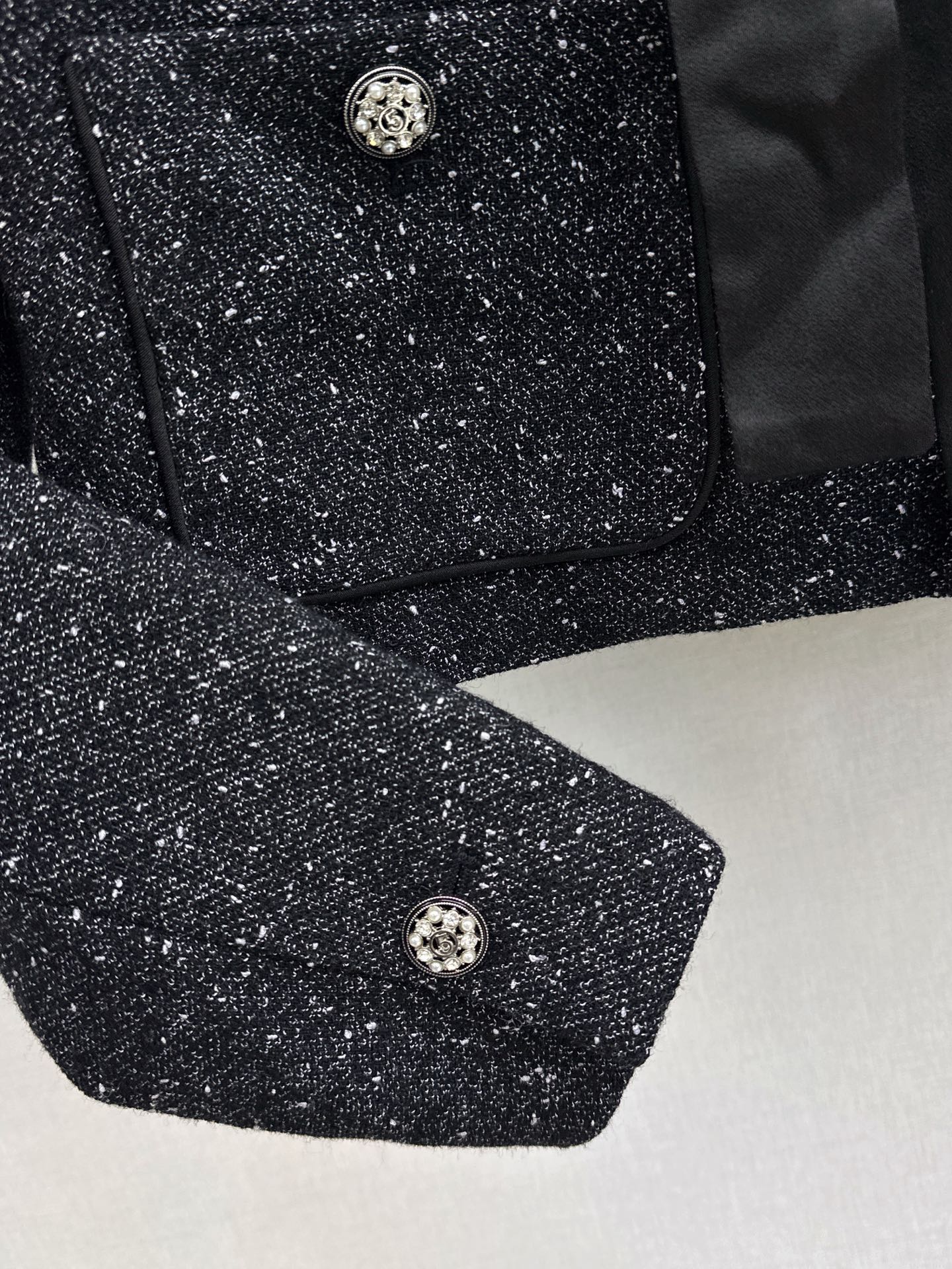 25FW latest style houndstooth slub tweed coat