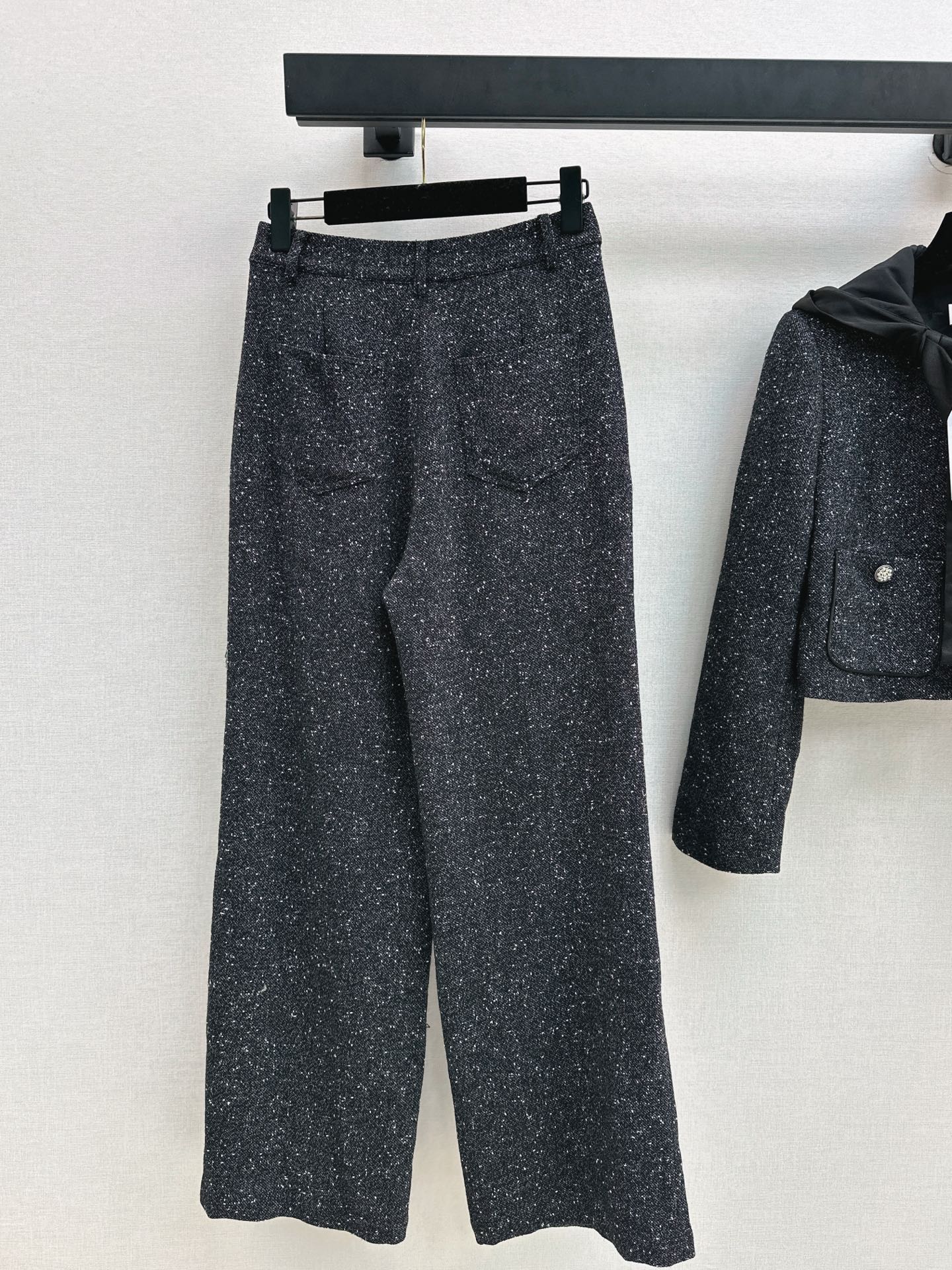 25FW latest style fragrant houndstooth slub tweed pants