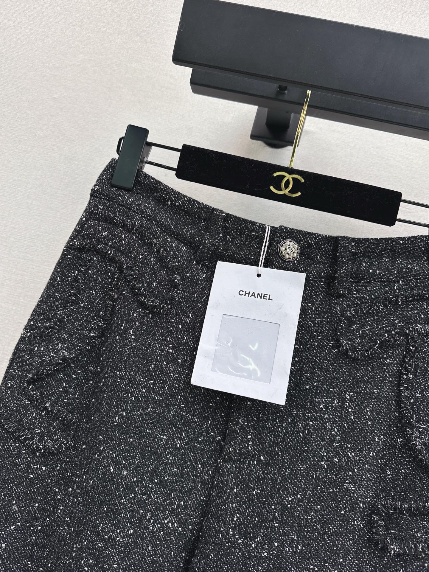 25FW latest style fragrant houndstooth slub tweed pants