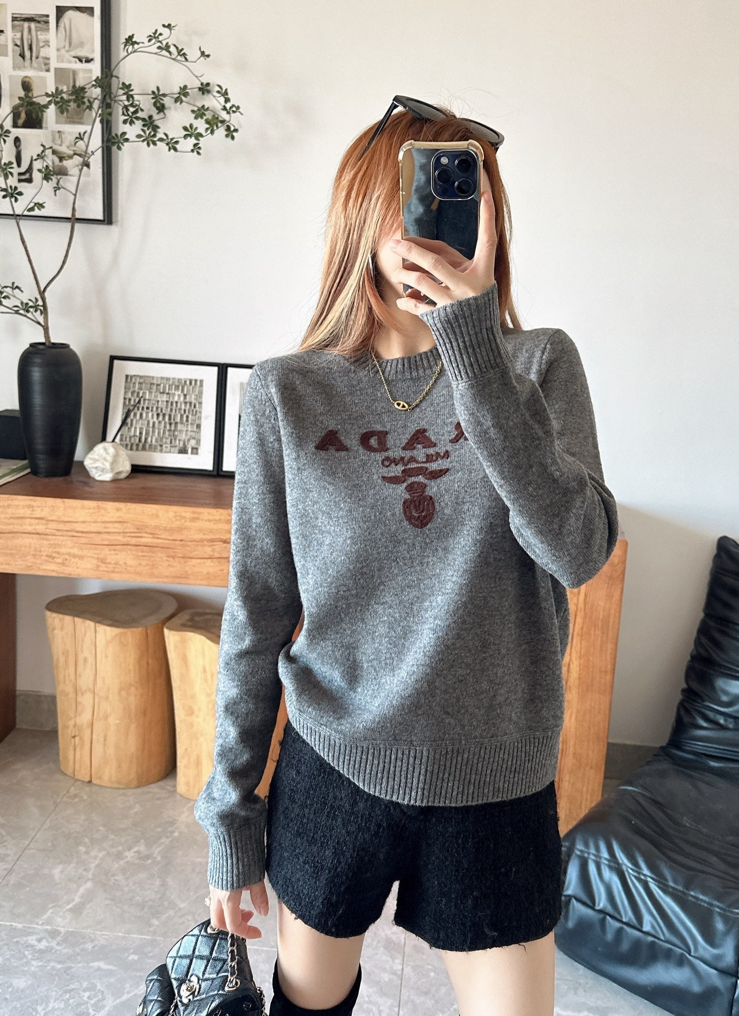 25FW latest simple pullover crew neck sweater