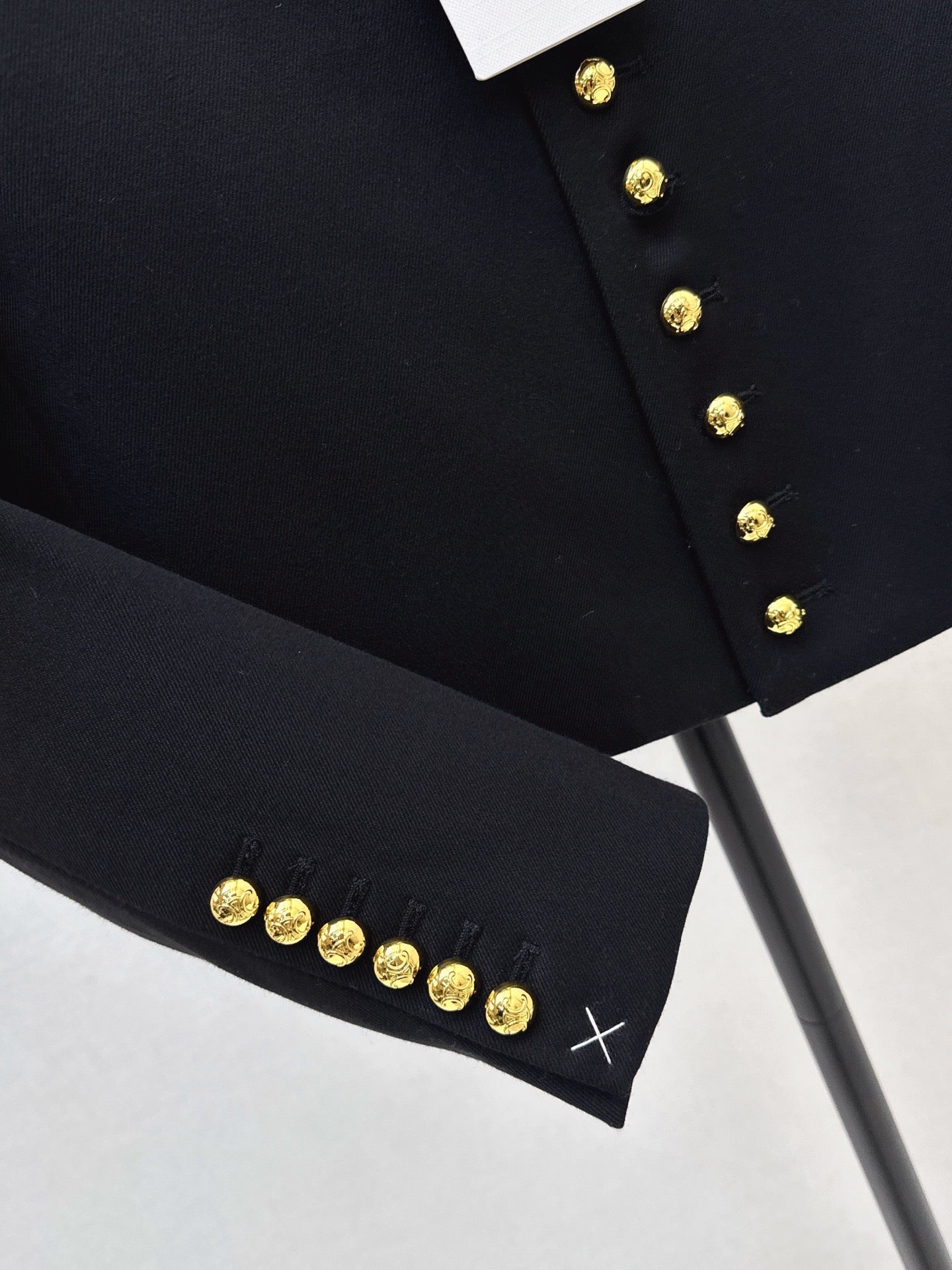 25FW latest black gold series Arc de Triomphe gold buckle decorative jacket