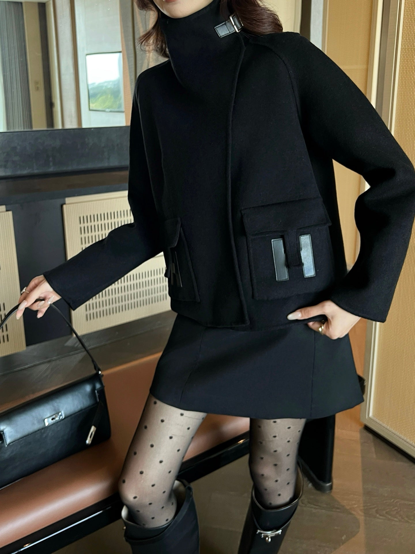 🔥HOT🔥25FW latest style Bai Fumei must-buy double-sided denim stand-up collar jacket