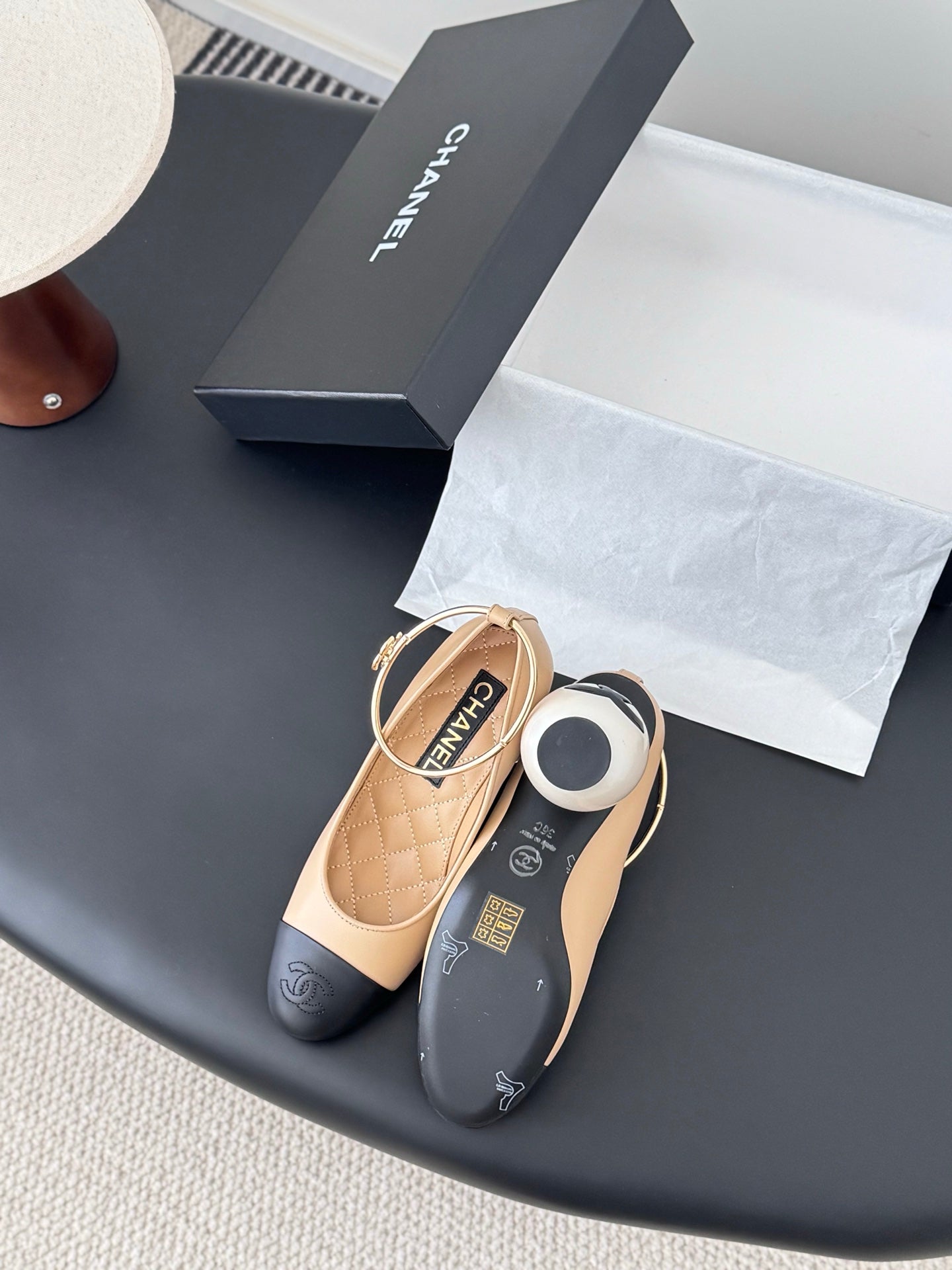 26C series color-blocked bow ribbon anklet giant pearl high heels (height: 7cm)