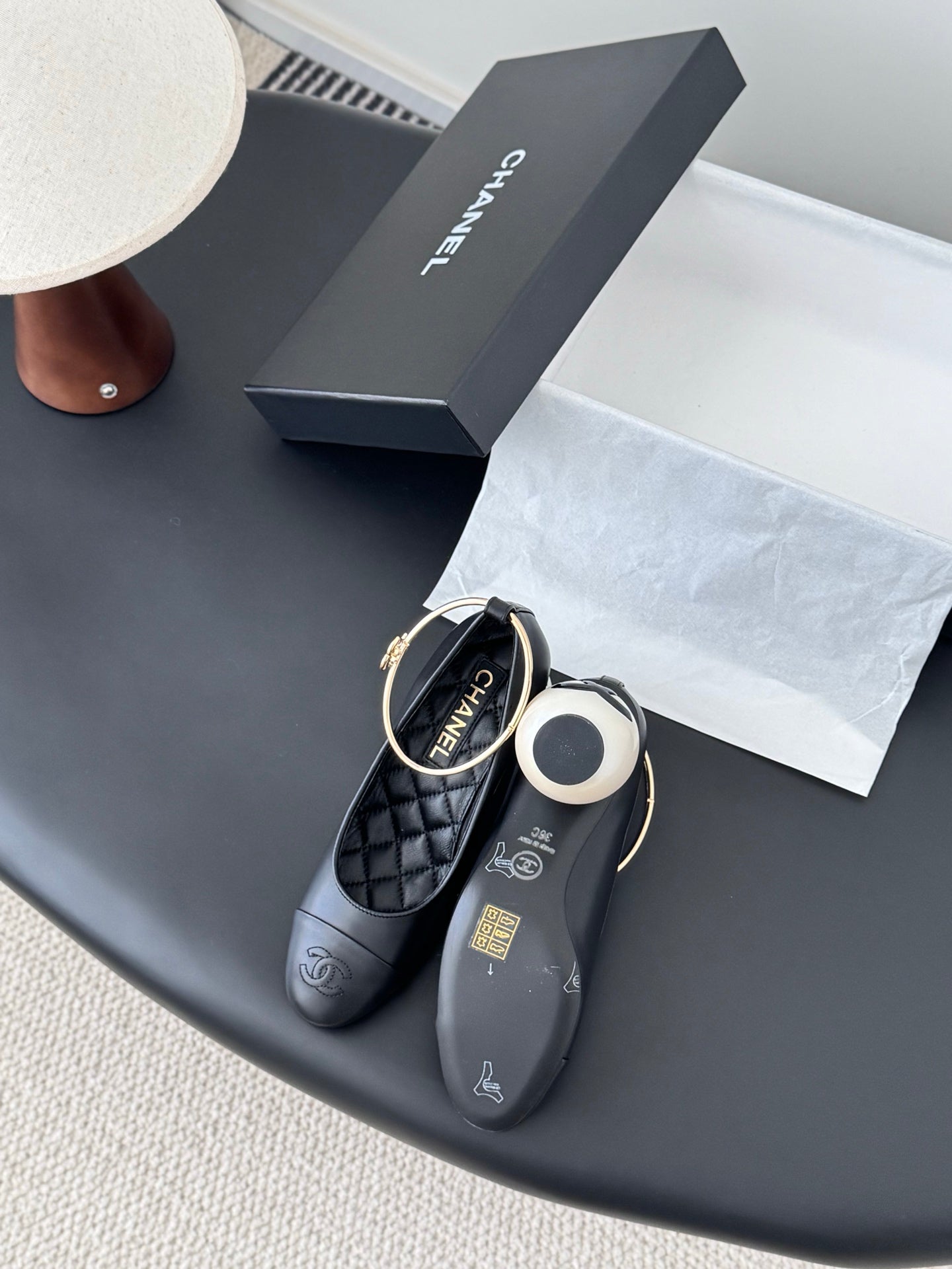 26C series color-blocked bow ribbon anklet giant pearl high heels (height: 7cm)