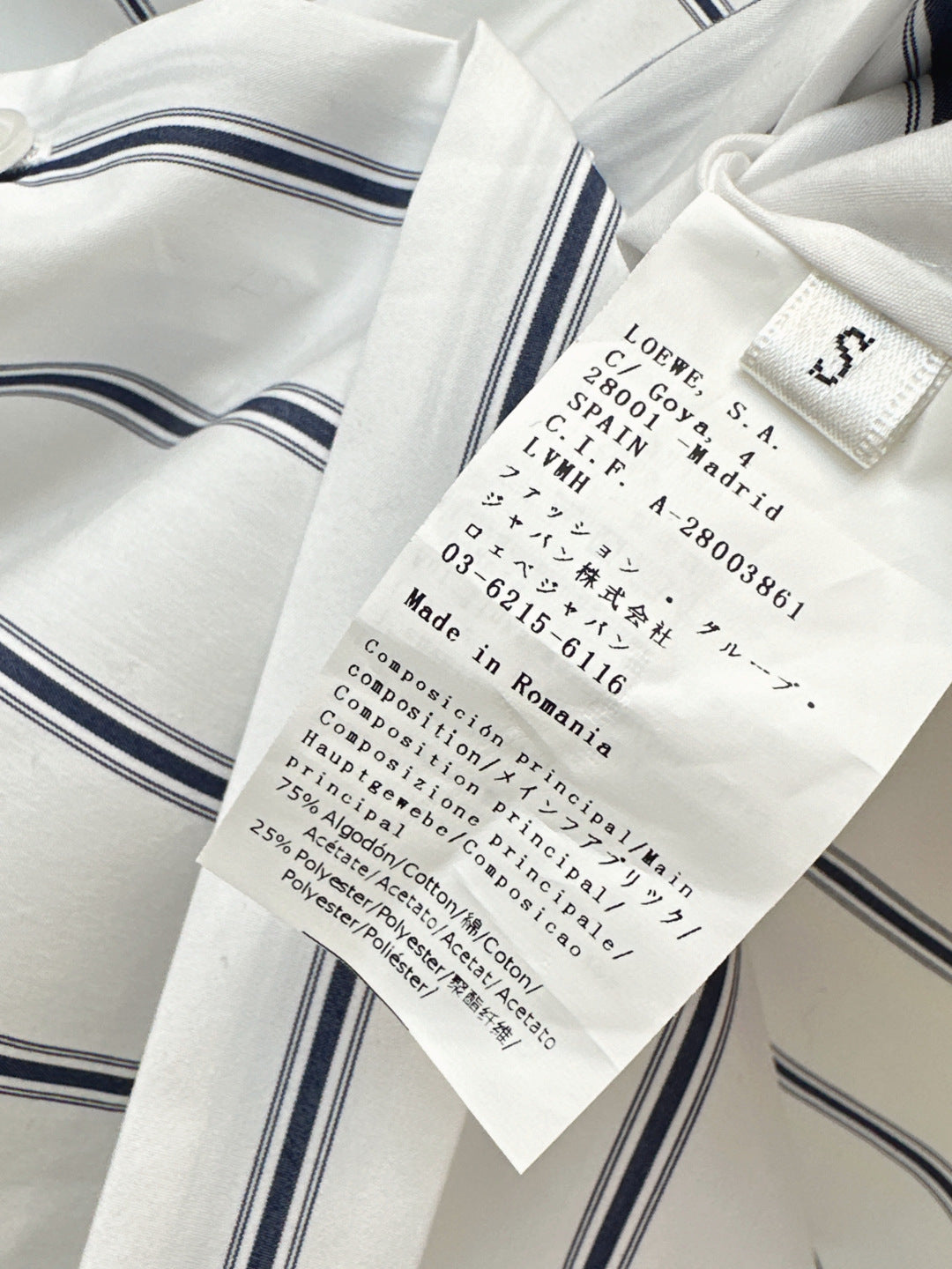 25FW new blue striped logo embroidered bat sleeve shirt