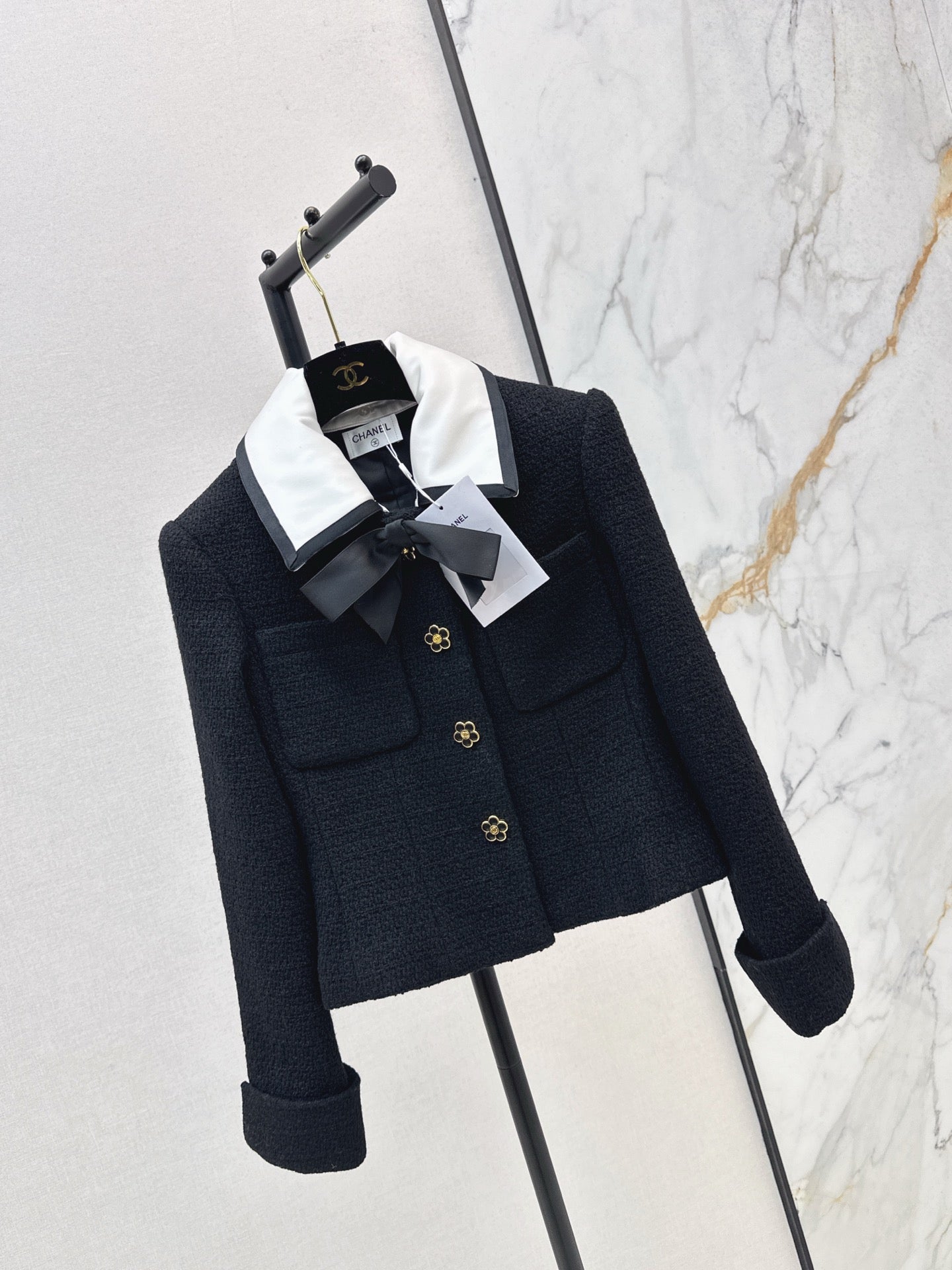 25FW new contrast color lapel jacket