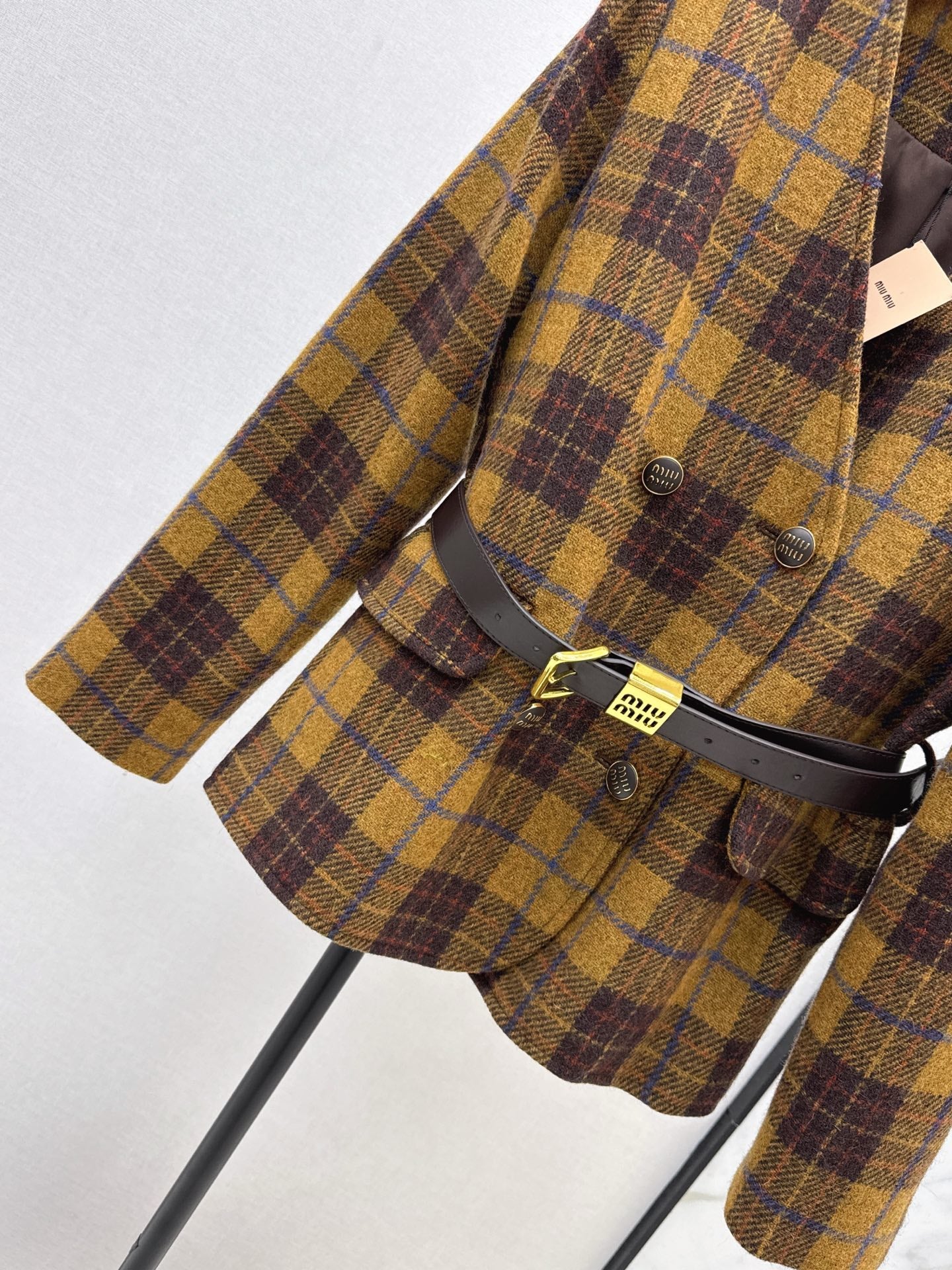 25FW new wool retro plaid jacket