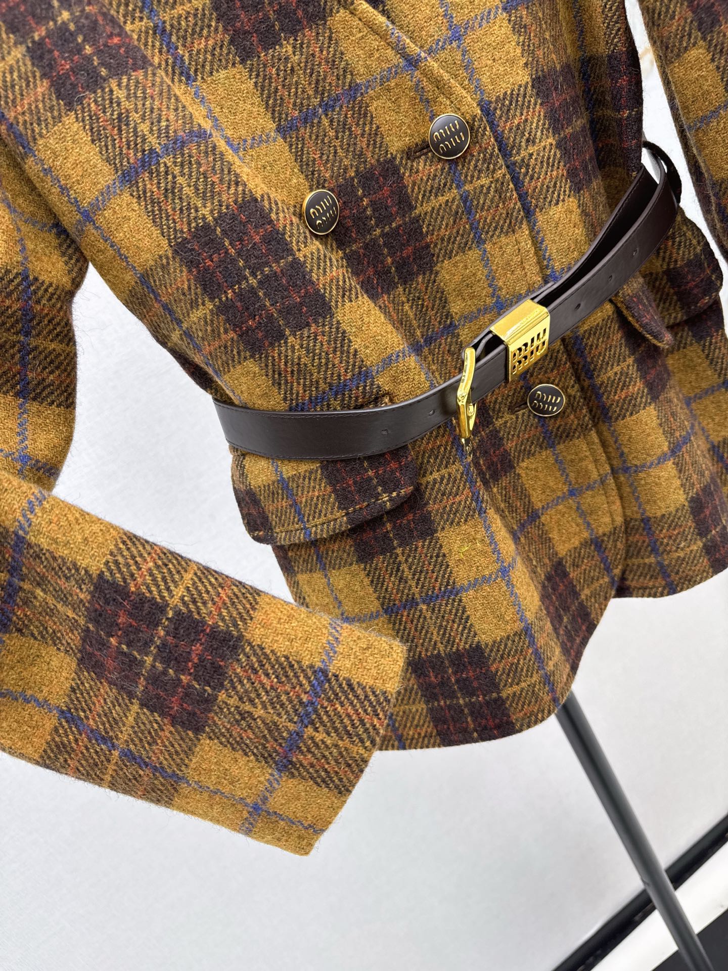 25FW new wool retro plaid jacket