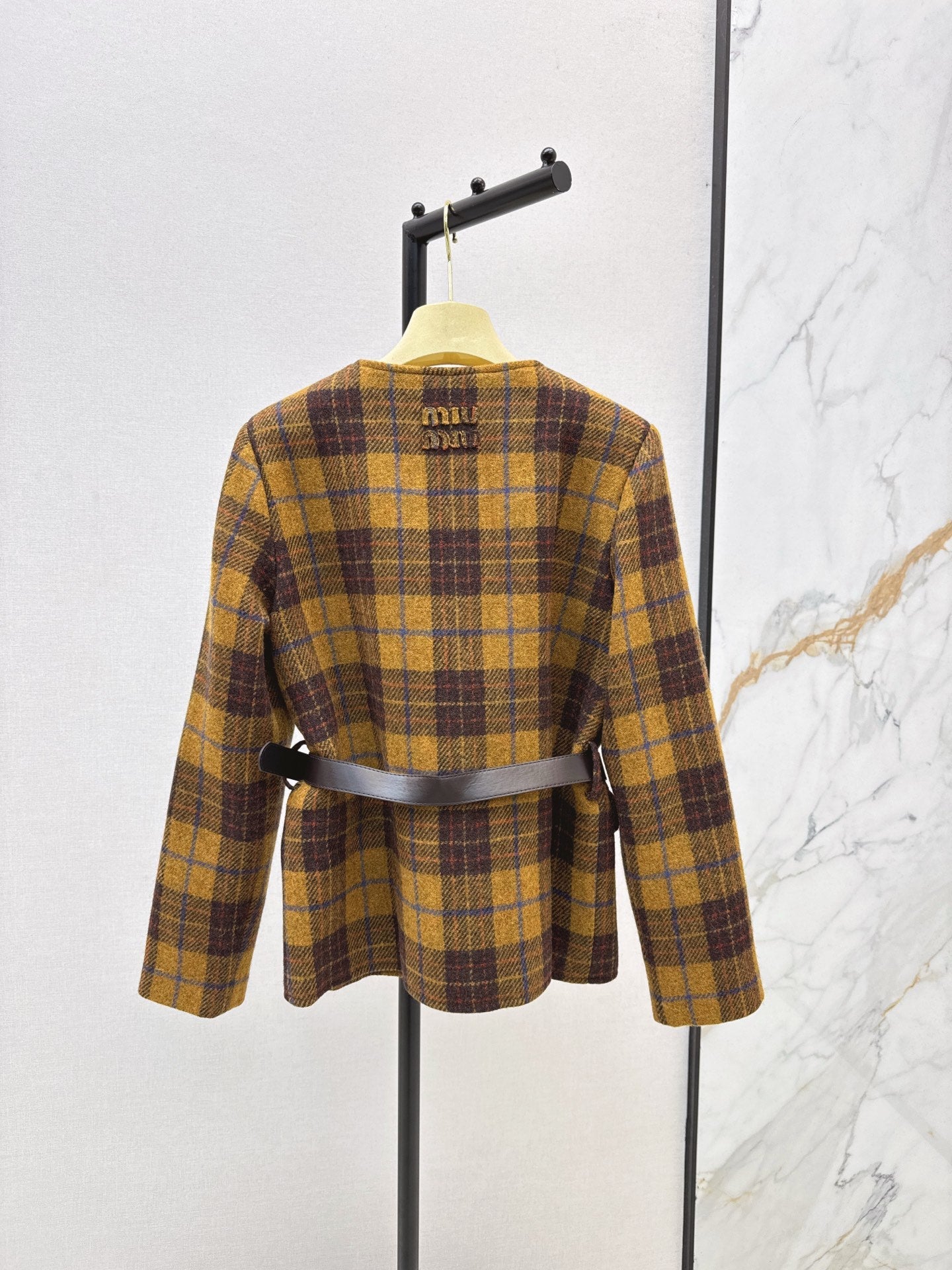 25FW new wool retro plaid jacket