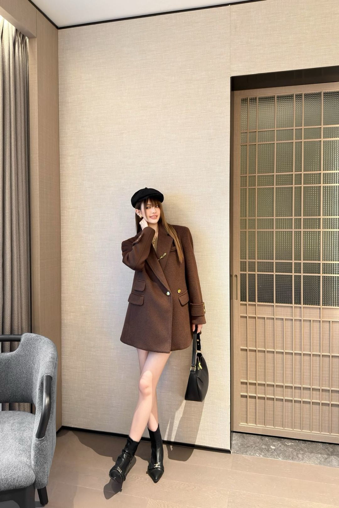 25FW new simple and elegant lapel suit jacket