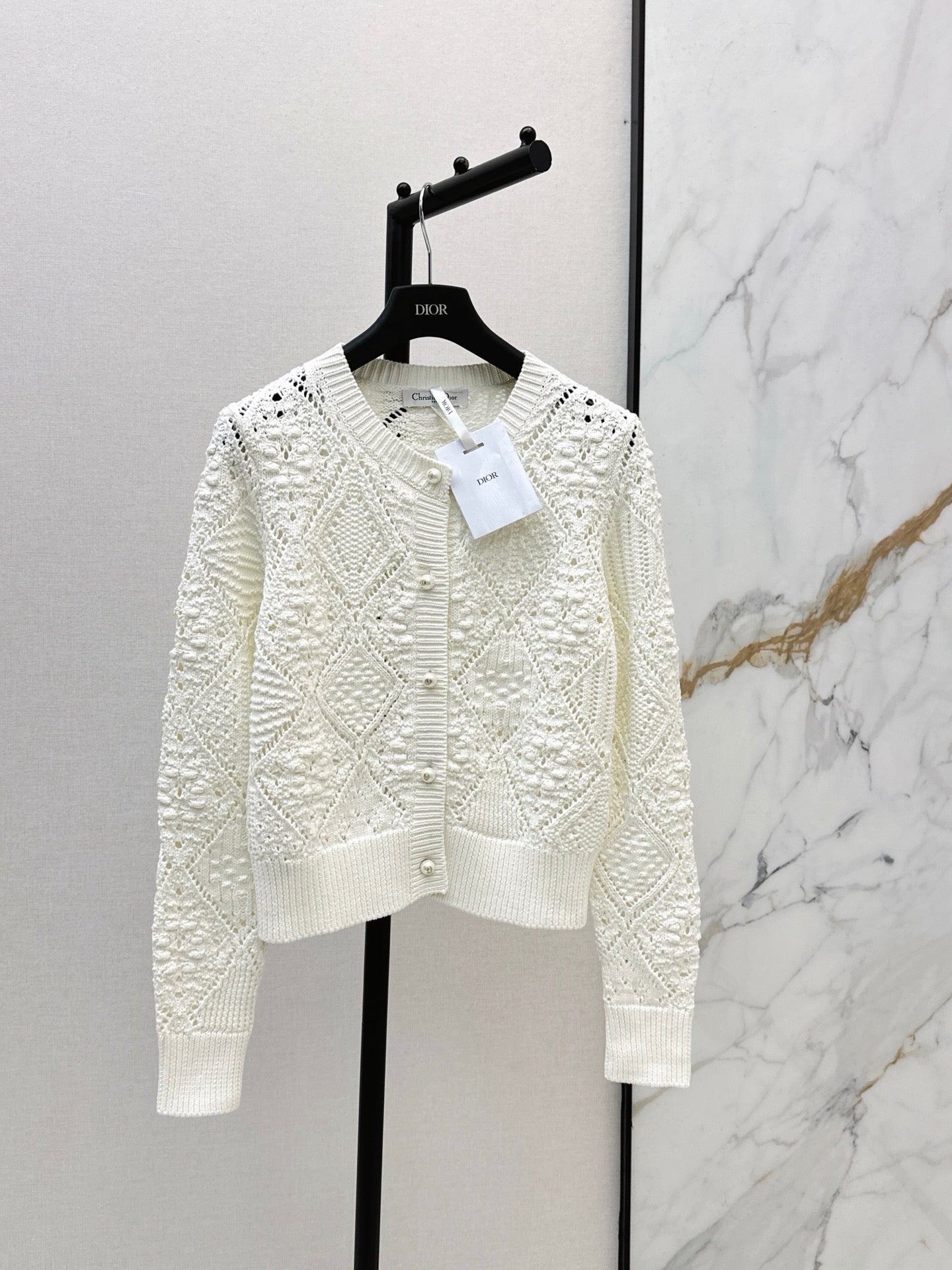 26SS jacquard knit cardigan