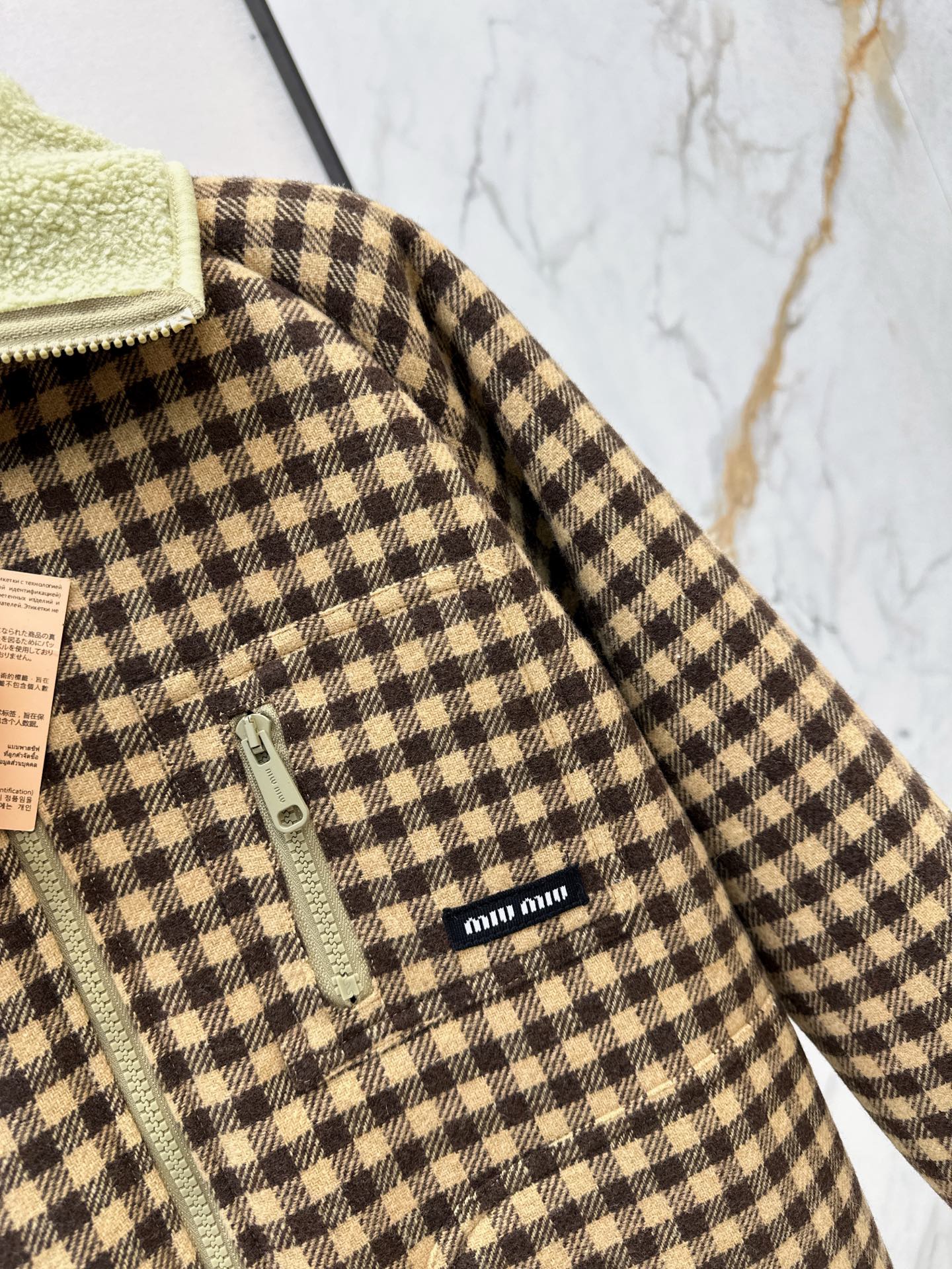 25FW new lamb wool plaid jacket