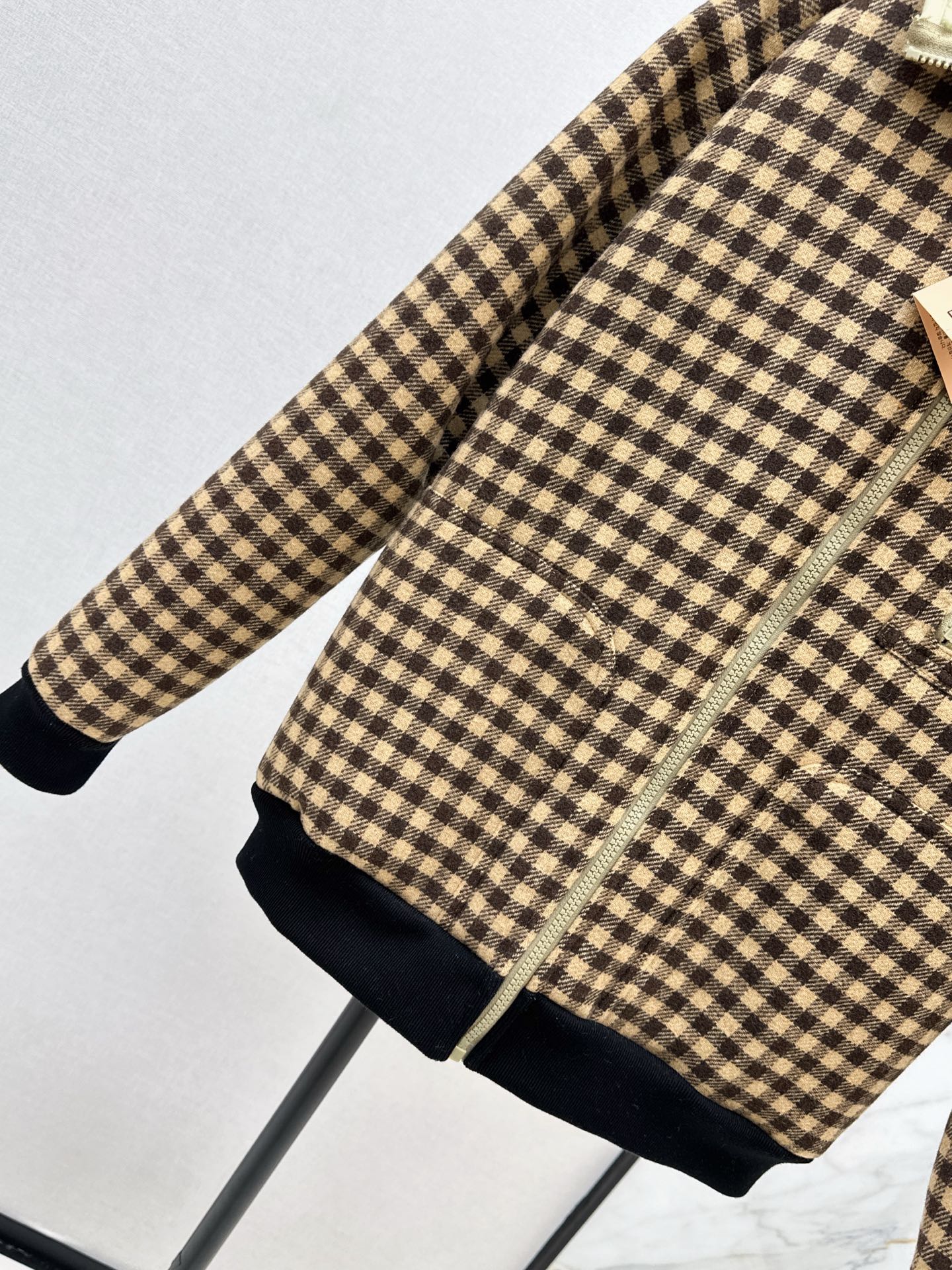 25FW new lamb wool plaid jacket