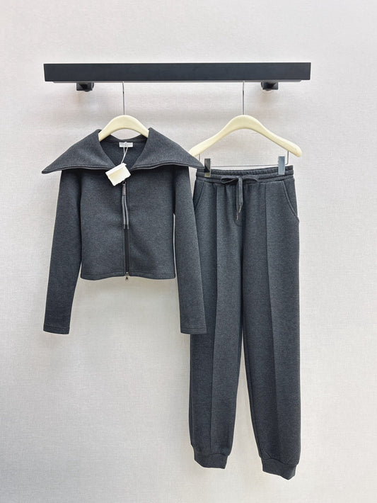 25FW new casual and fashionable zipper design suit