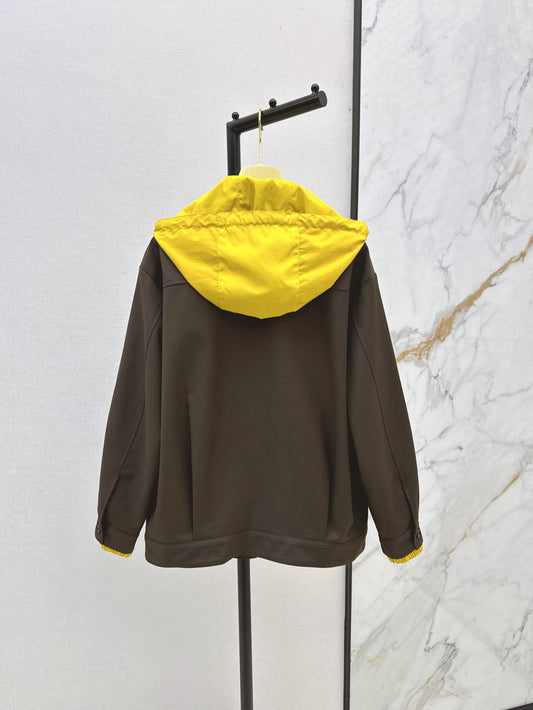 25FW latest contrast color hooded jacket