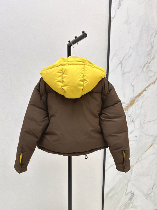 25FW Latest Contrast Color Hooded Bakery Down Jacket