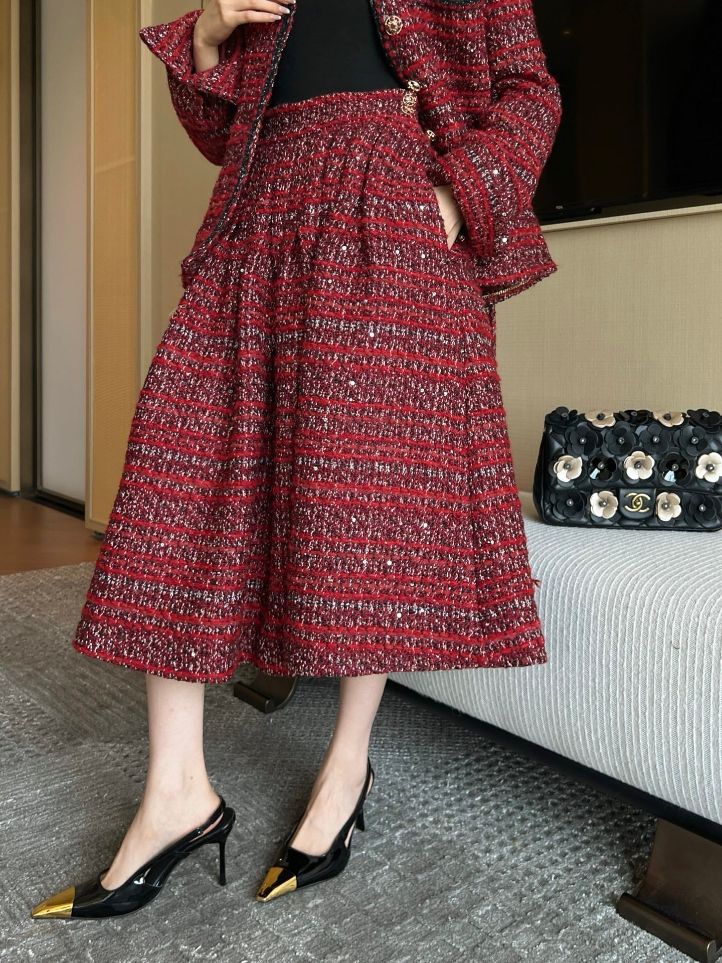 🎄Xmas🎄25FW latest temperament exquisite woven skirt