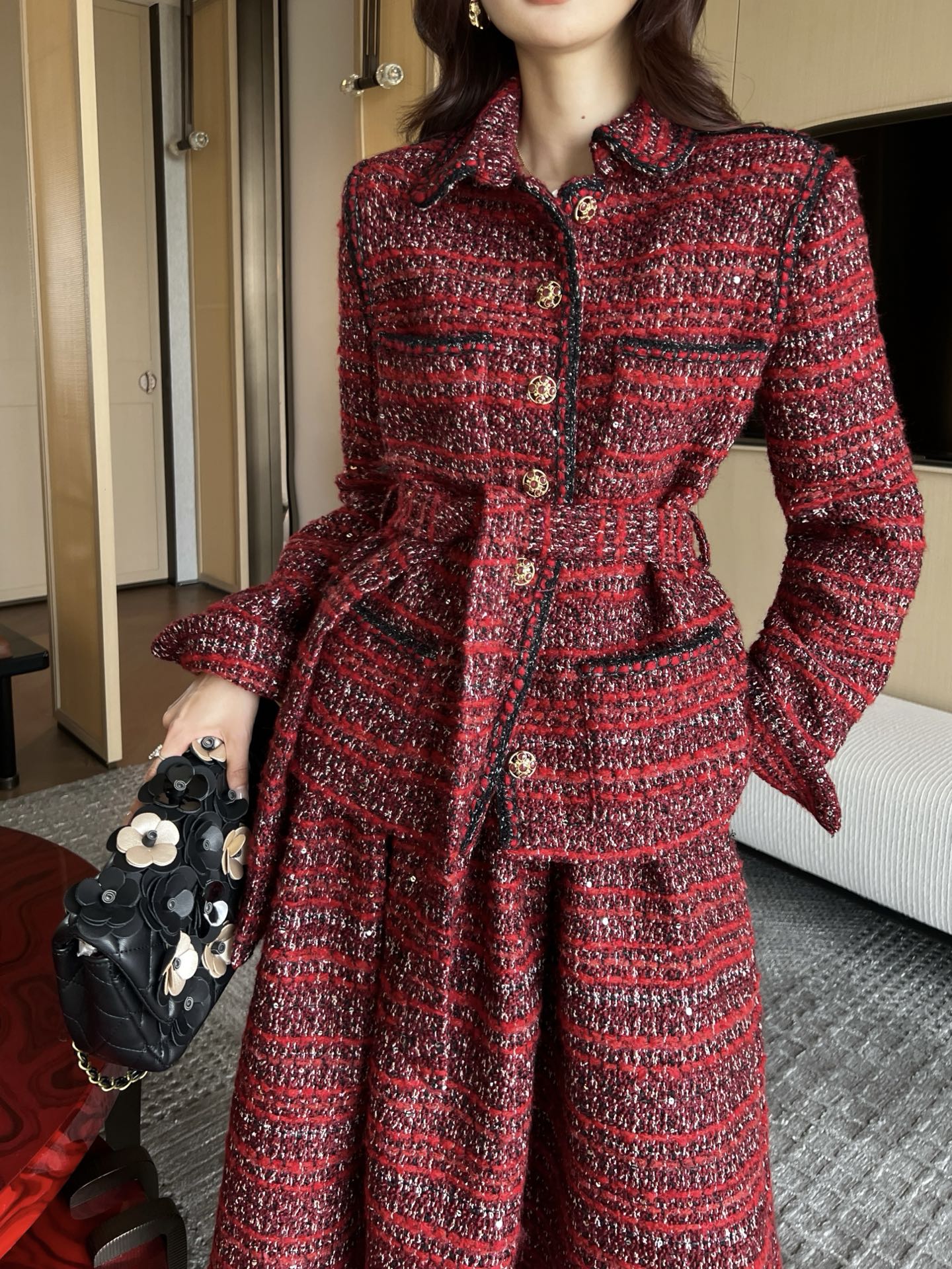 🎄Xmas🎄25FW latest temperament exquisite woven skirt