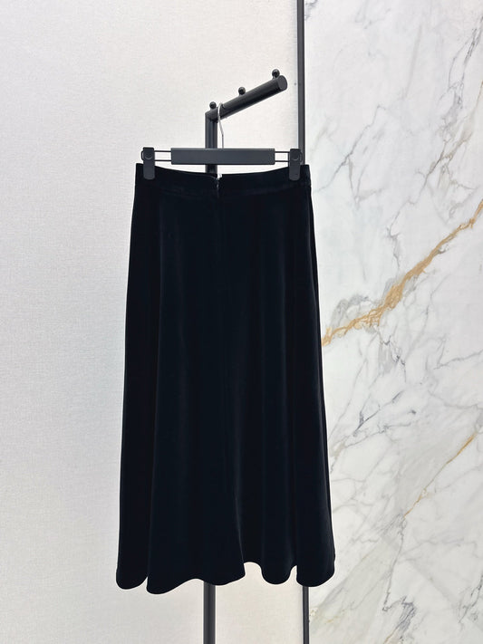 25FW new black velvet skirt