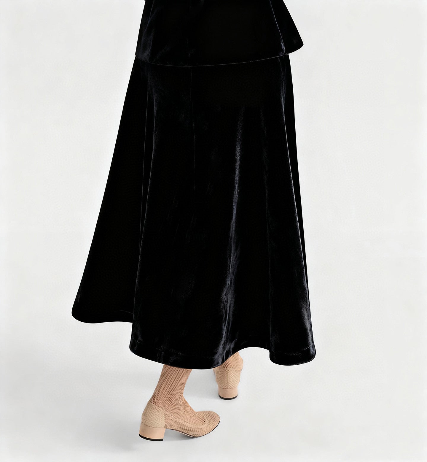 25FW new black velvet skirt
