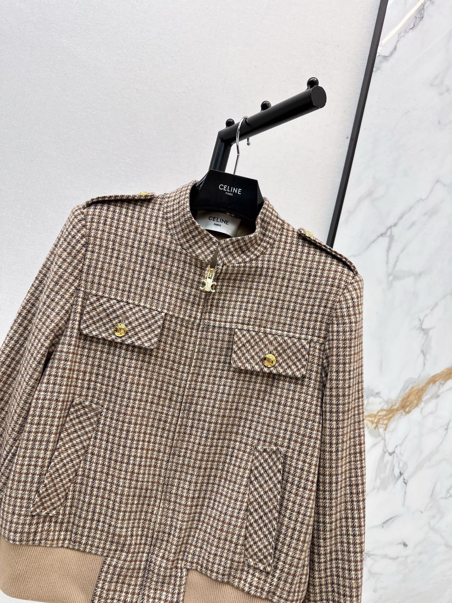 25FW new wool houndstooth jacket