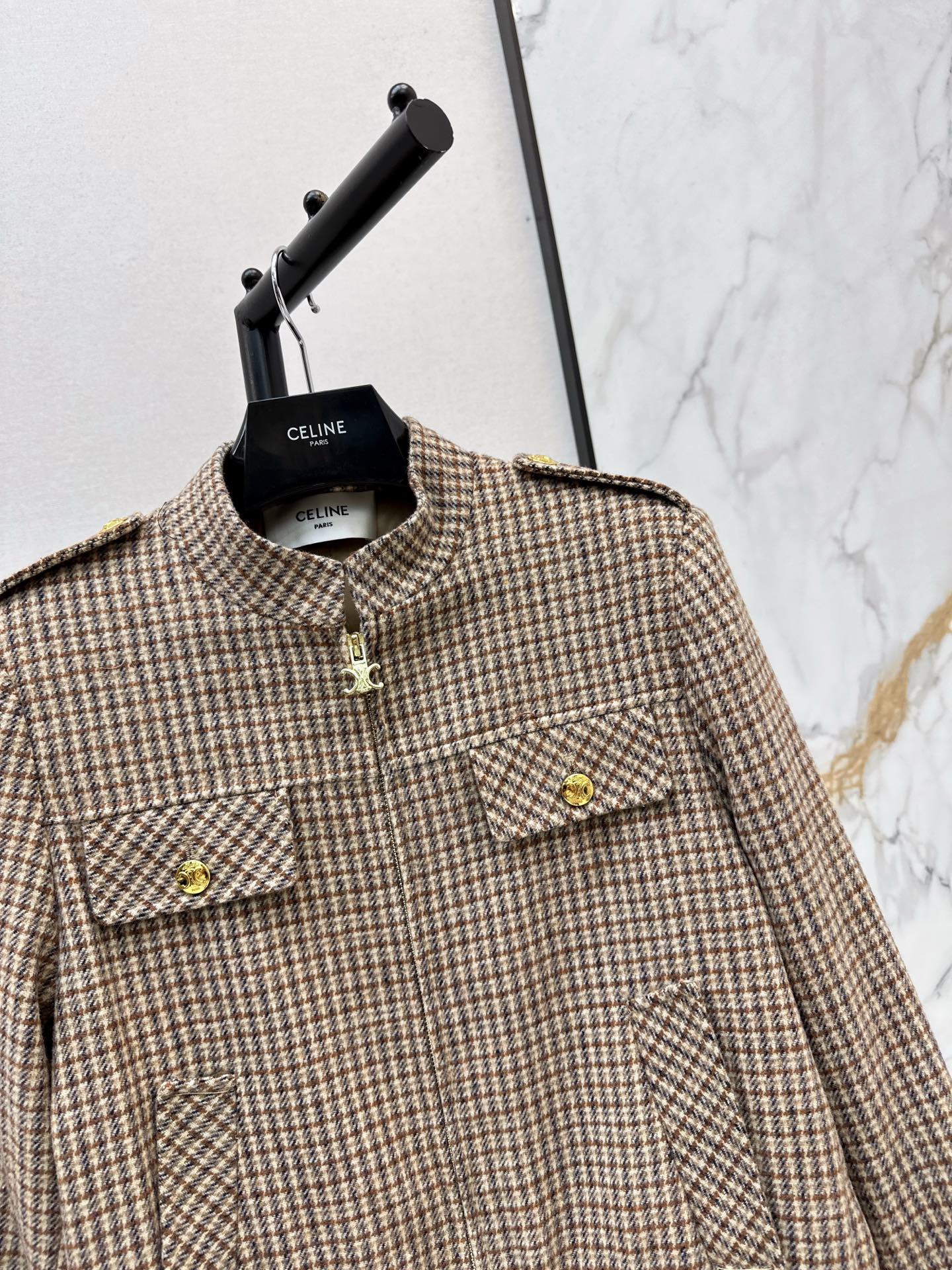 25FW new wool houndstooth jacket